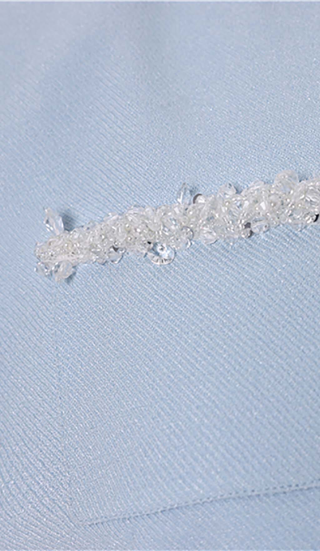 CRYSTAL TRIM SKY BLUE TWO PIECE SET