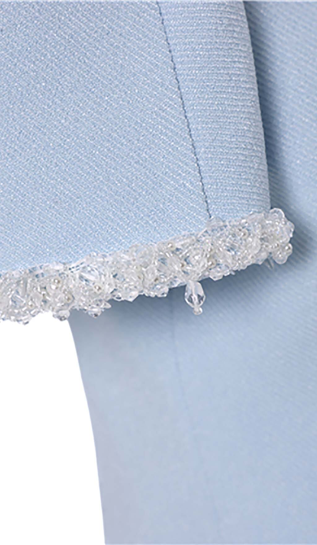 CRYSTAL TRIM SKY BLUE TWO PIECE SET