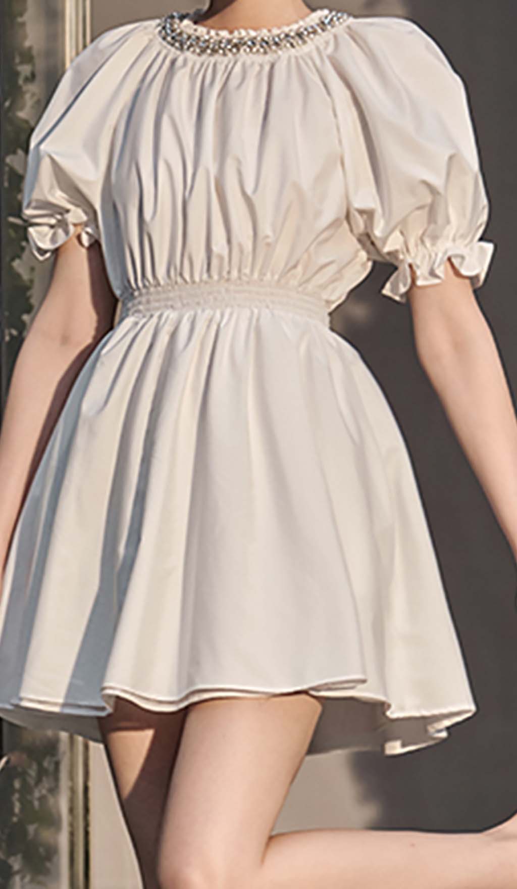 CYSTAL-NECK-PUFF-SLEEVE-MINI-DRESS-3 CRYSTAL NECK PUFF SLEEVE MINI DRESS FOR EVENING