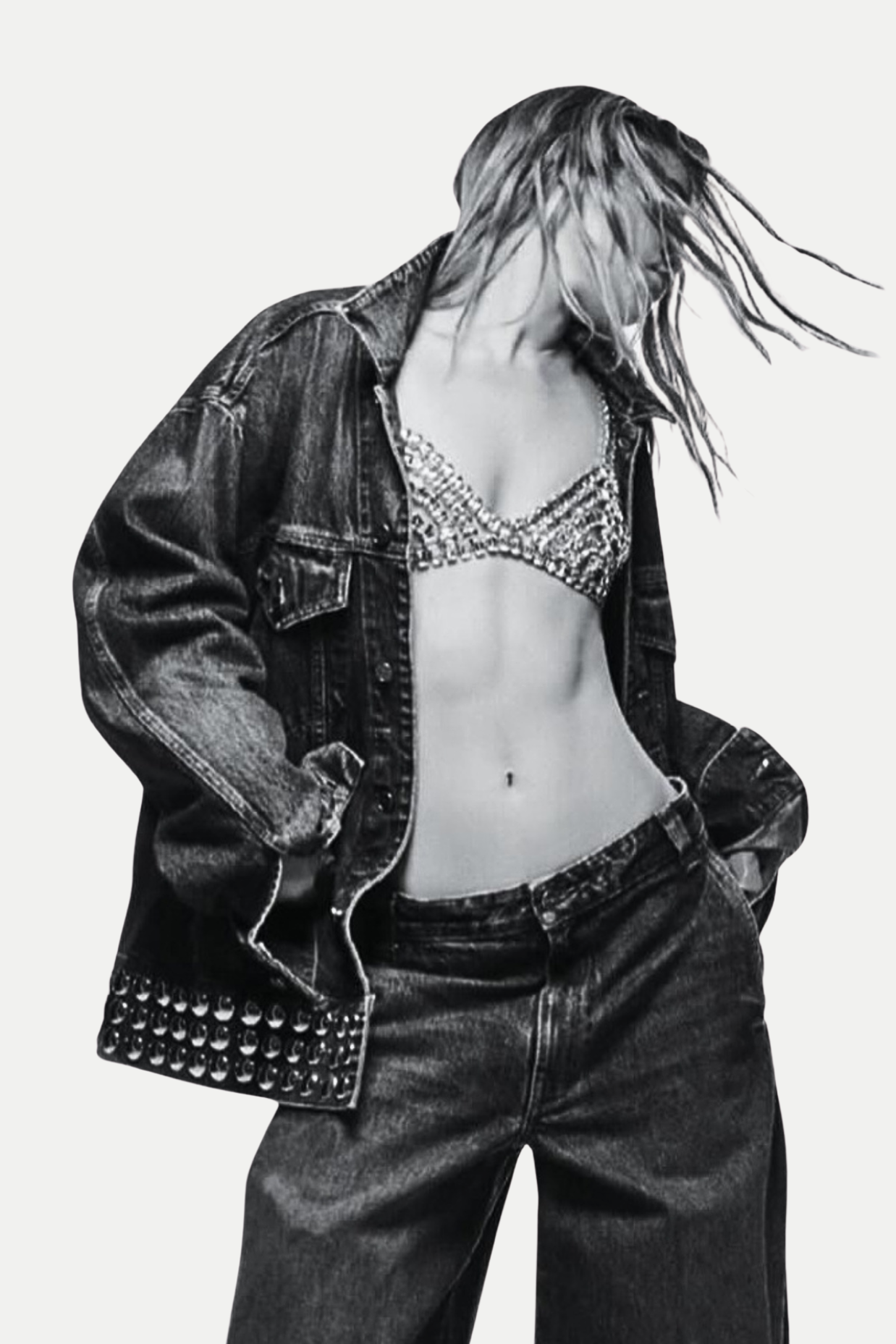 CRYSTAL SILVER BRA | GLITTERING PARTY TOP