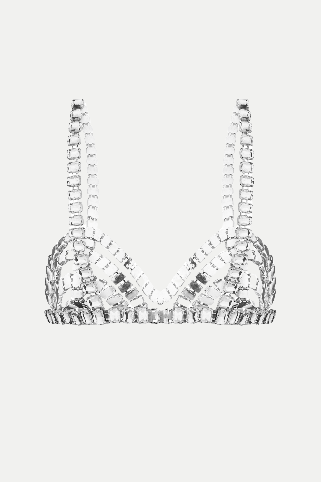 CRYSTAL SILVER BRA | GLITTERING PARTY TOP