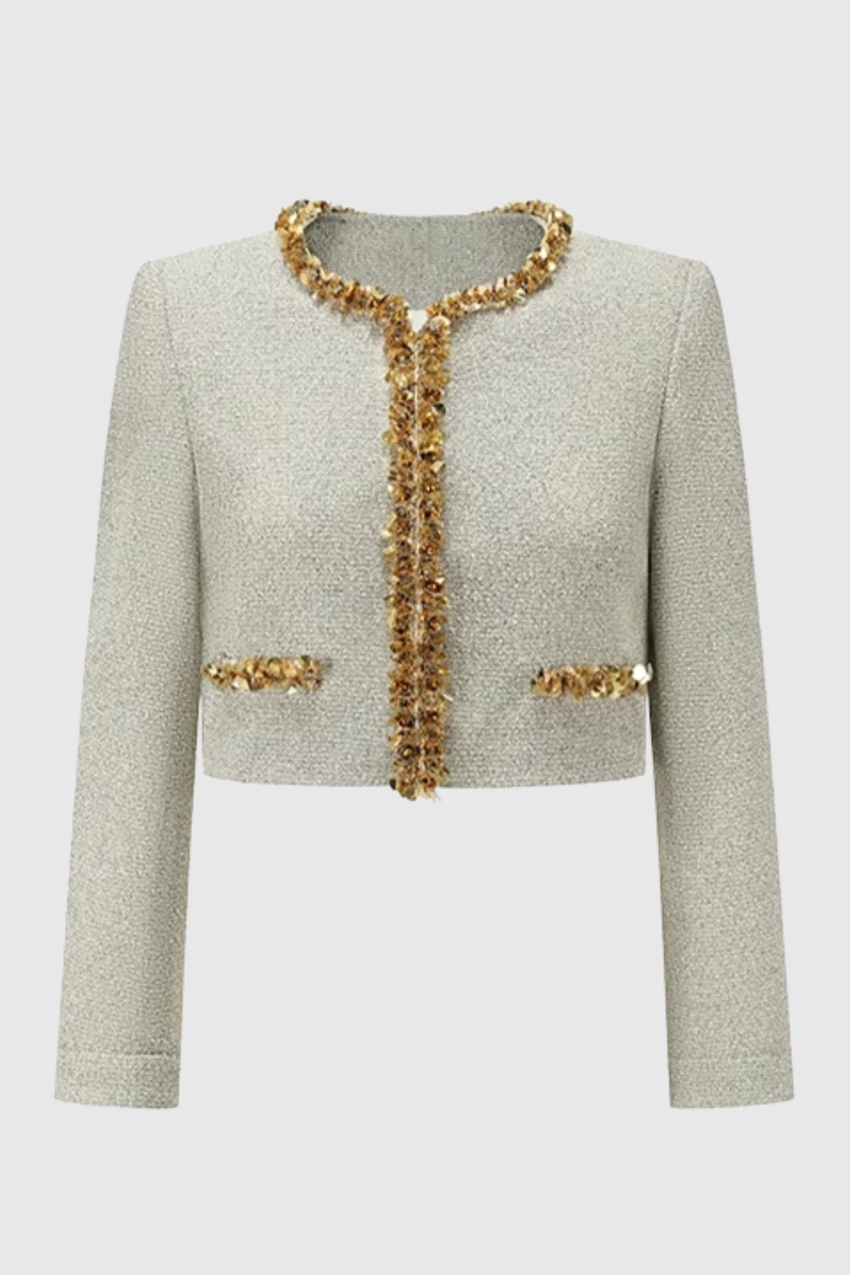 EVANGELINE SEQUIN JACKET APRICOT PARTY BLAZER