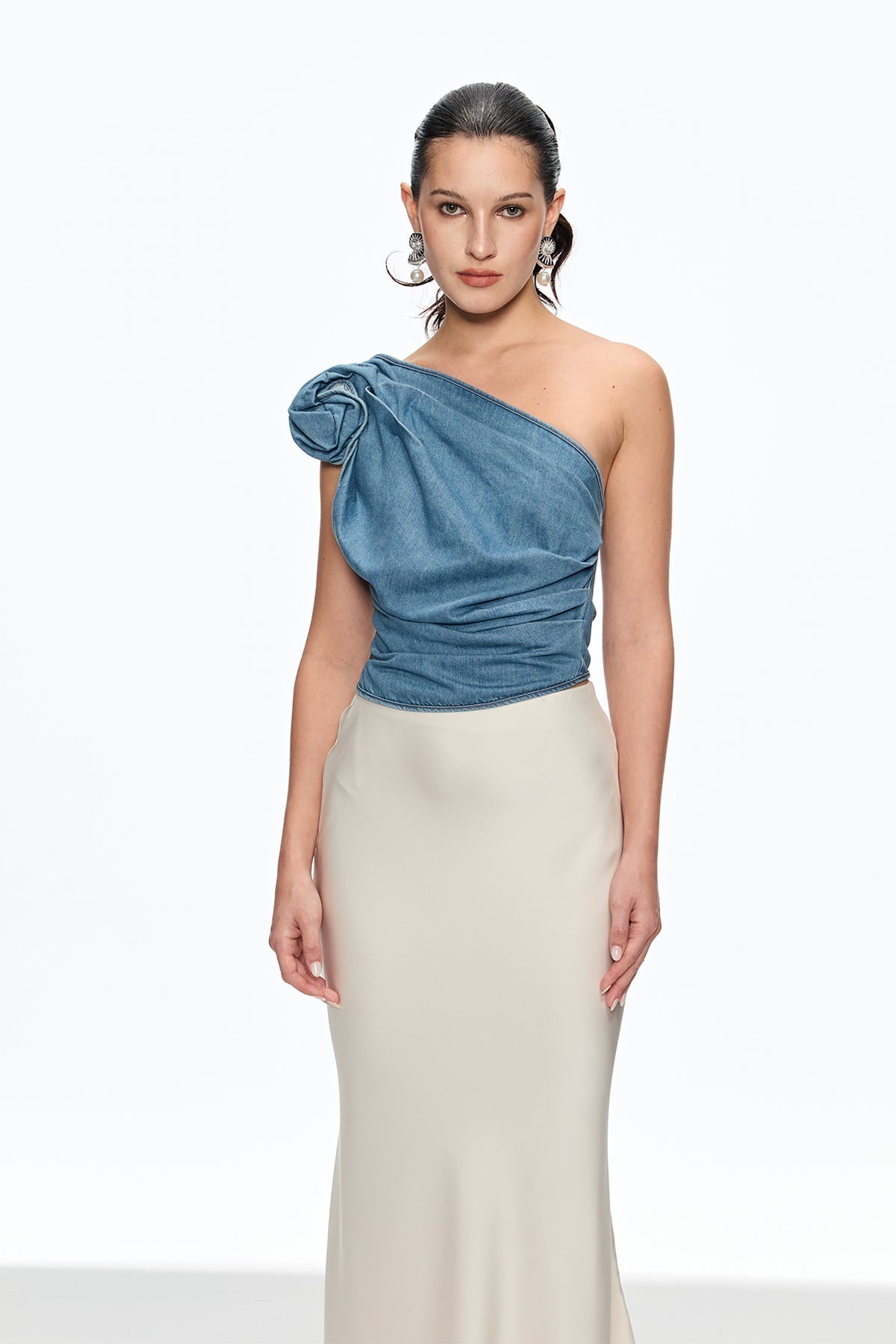 FLORENCE ONE SHOULDER FLORAL TOP FOR WEDDING GUEST