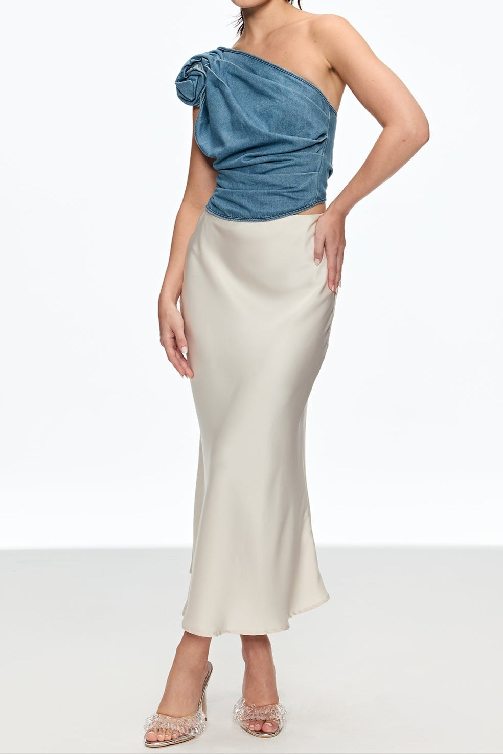 FLORENCE ONE SHOULDER FLORAL TOP FOR WEDDING GUEST