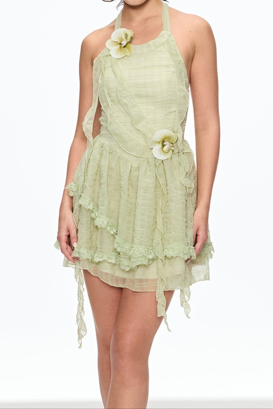 ALYSSA GREEN FRINGE MINI DRESS, BOHO PARTY