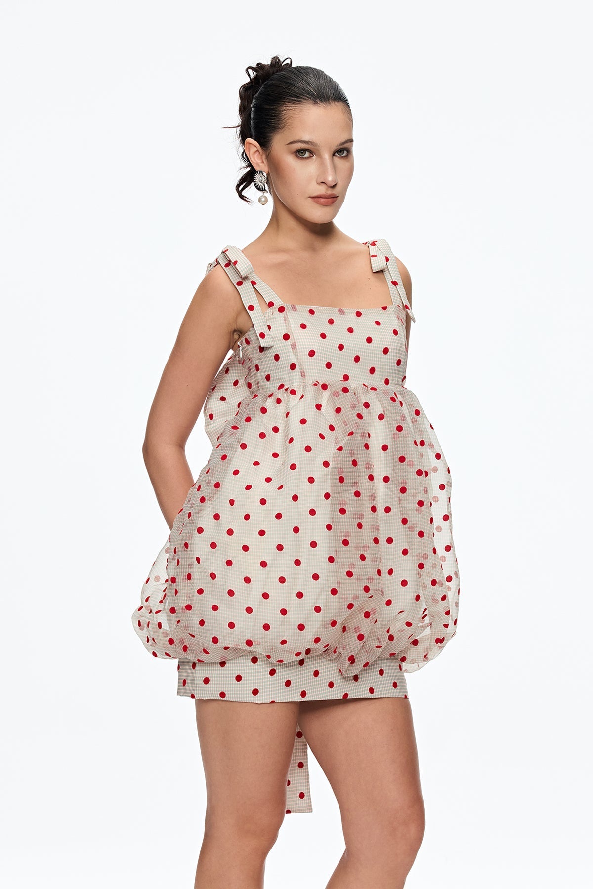 JENNIFER DOT BOW MINI DRESS FOR PARTIES