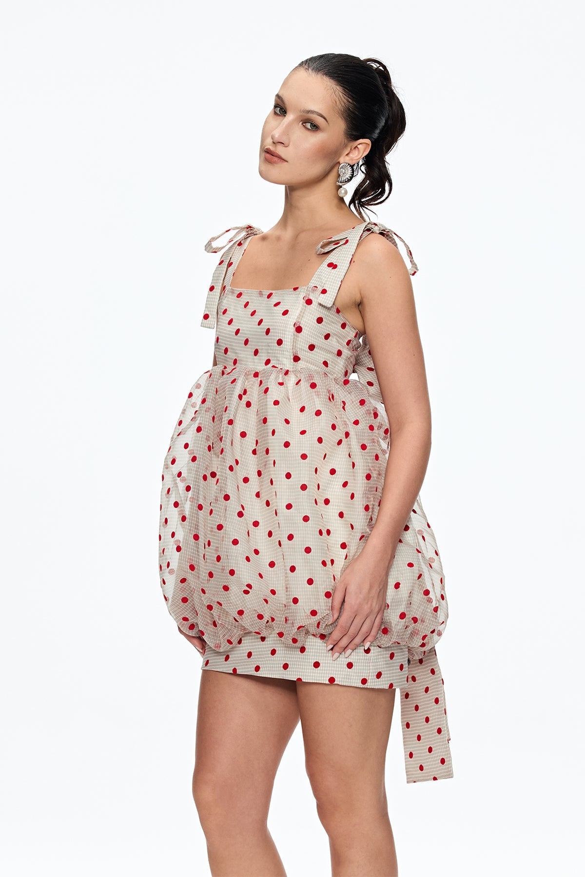 JENNIFER DOT BOW MINI DRESS FOR PARTIES