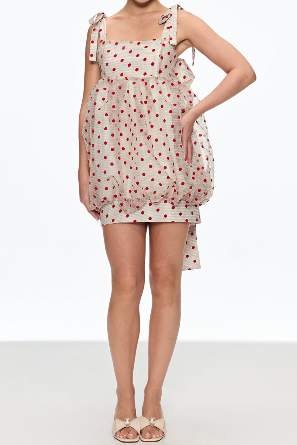 JENNIFER DOT BOW MINI DRESS FOR PARTIES