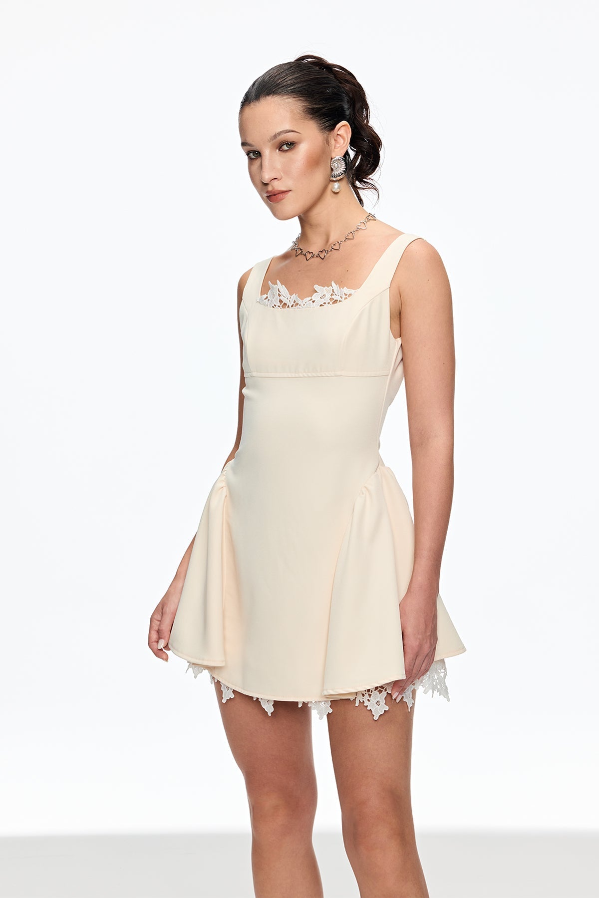 LORRAINE SLEEVELESS APRICOT MINI DRESS FOR PARTY
