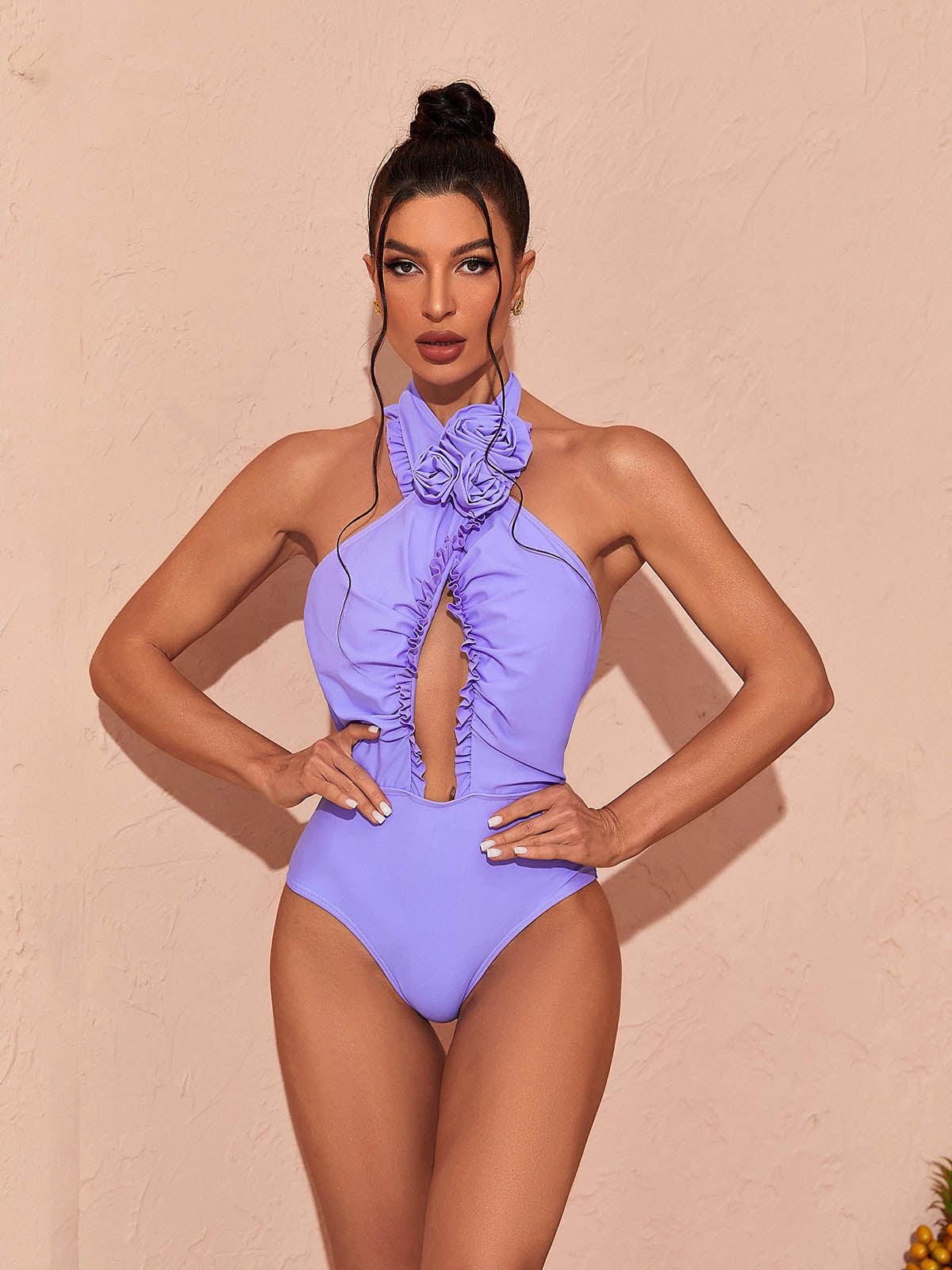 CALLY HALTERNECK BIKINI SET LILAC VACATION