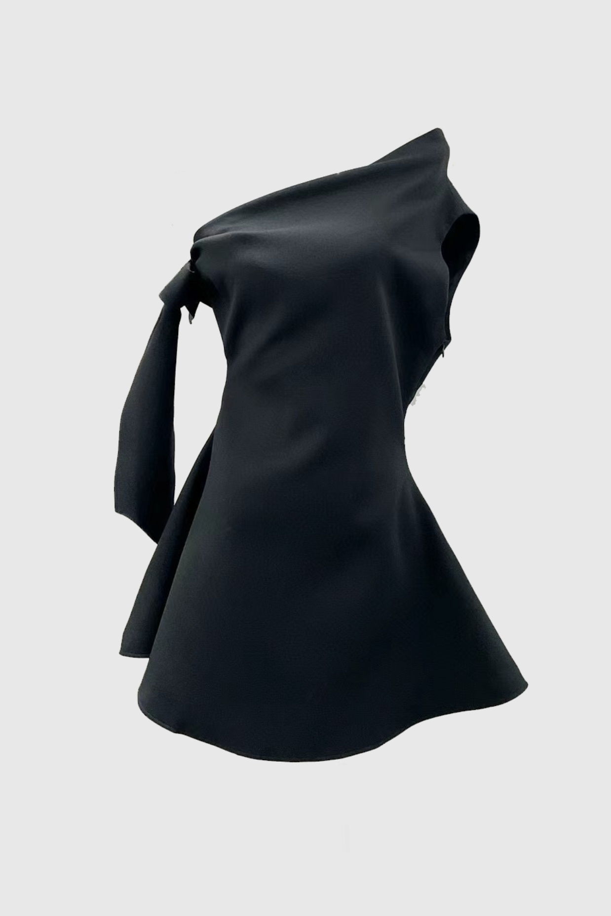 CALWA ONE-SHOULDER FLARE MINI DRESS