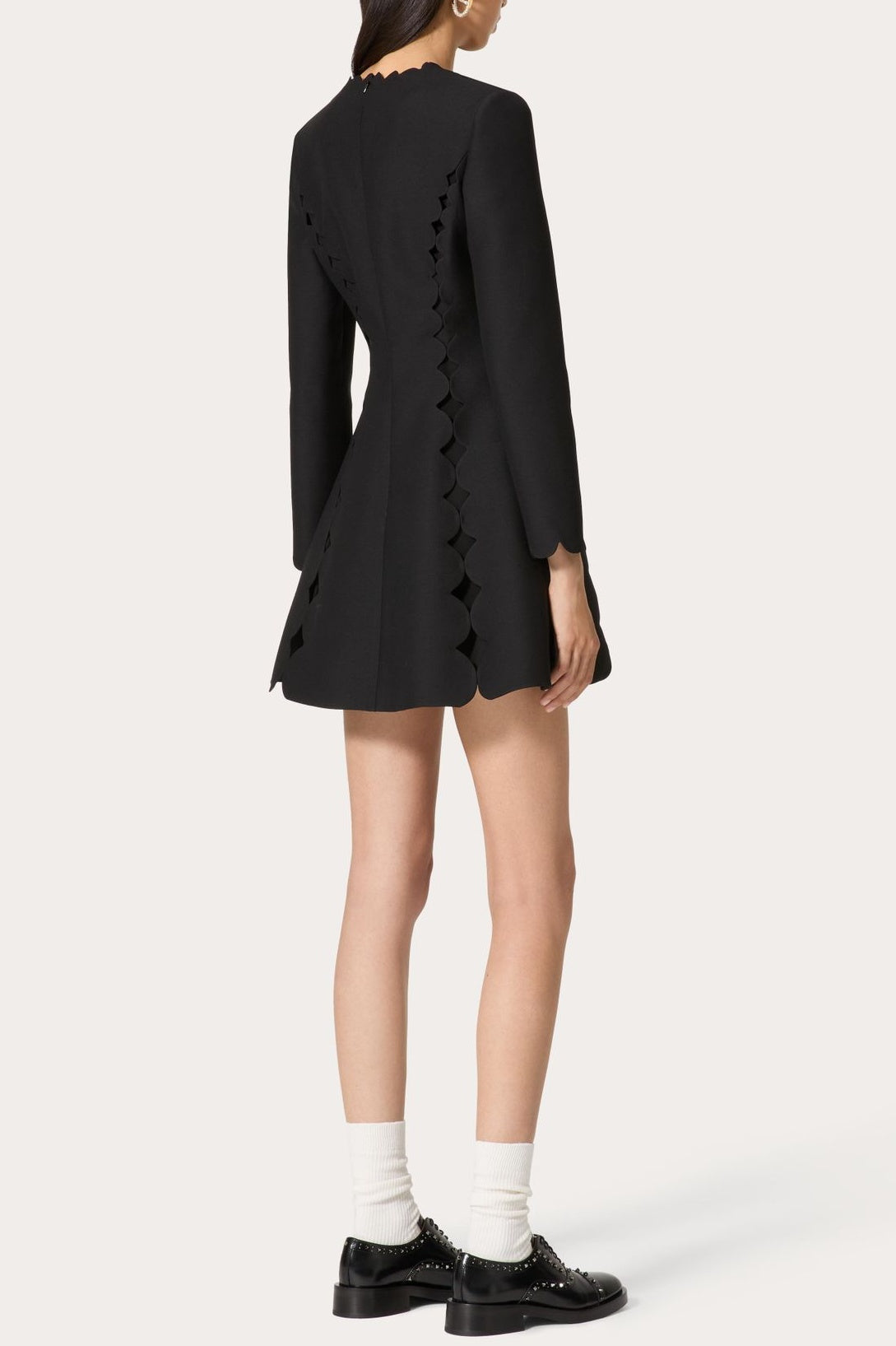 BOW SCALLOPED MINI DRESS FOR PARTIES
