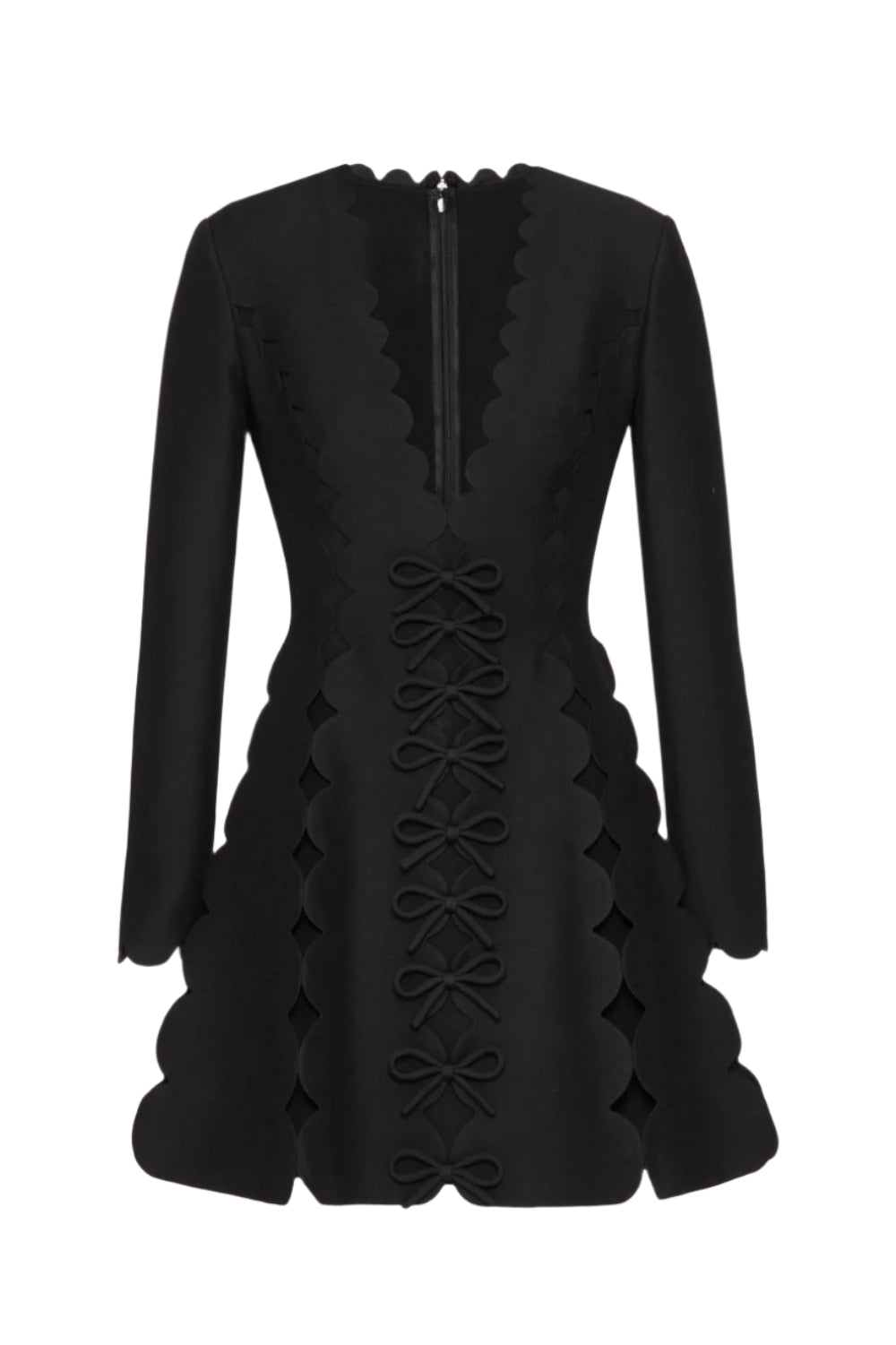 BOW SCALLOPED MINI DRESS FOR PARTIES