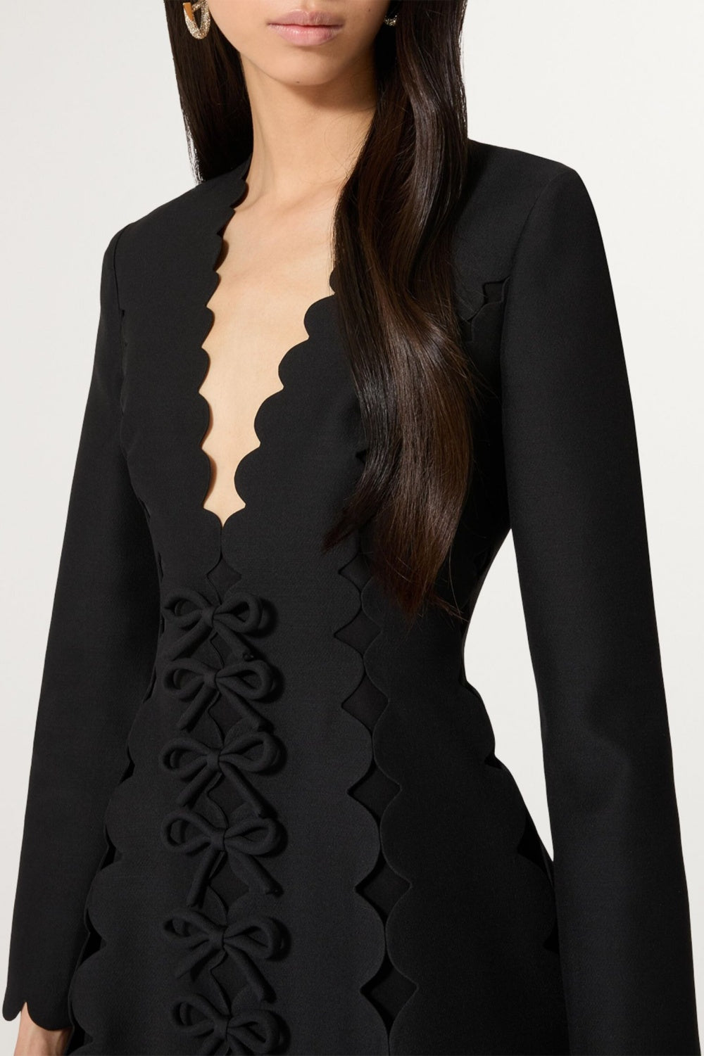 CAMBRIA BOW SCALLOPED MINI DRESS – COCKTAIL PARTY