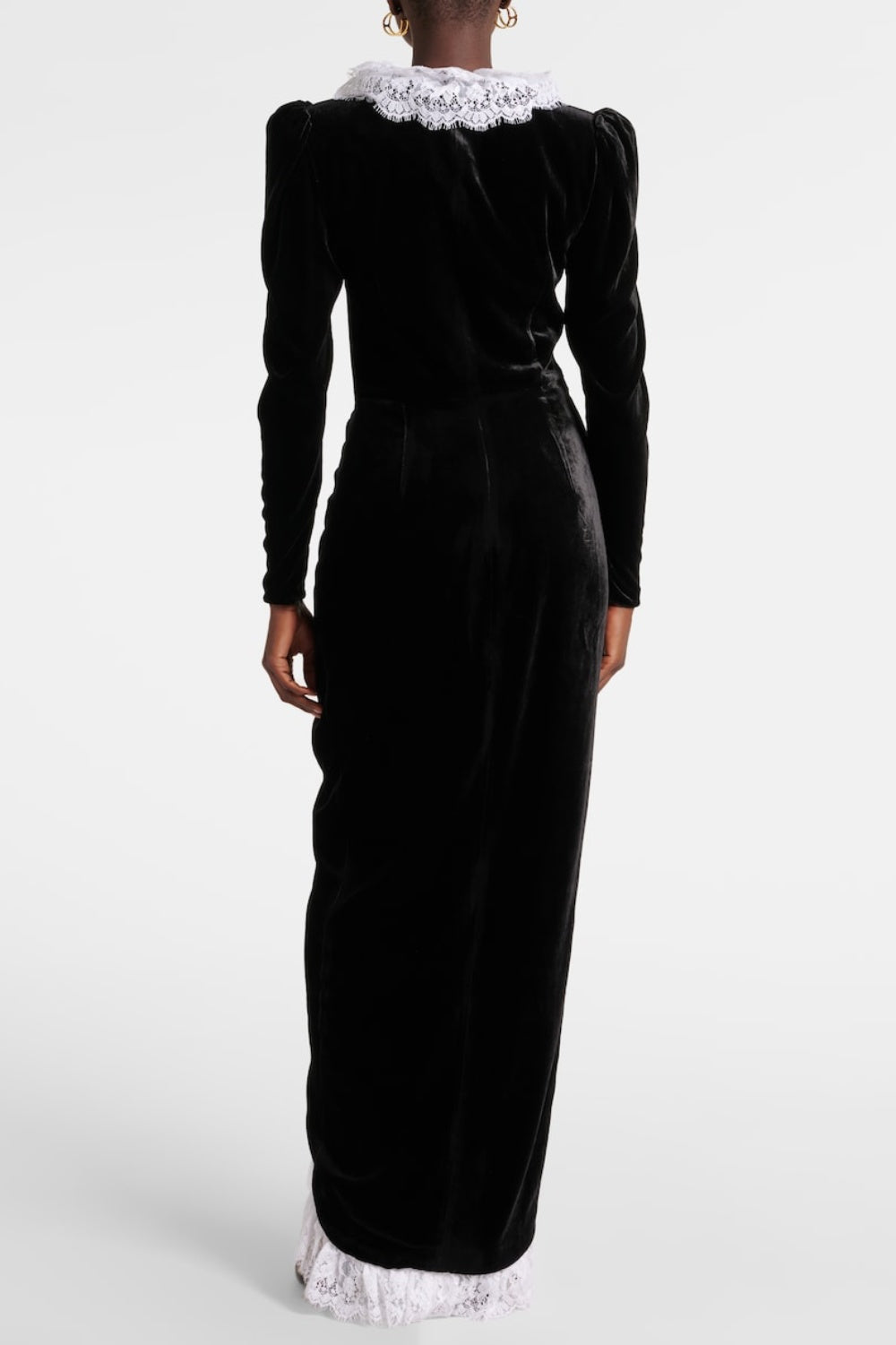 CANNIA VELVET LACE MAXI DRESS FOR FORMAL OCCASIONS