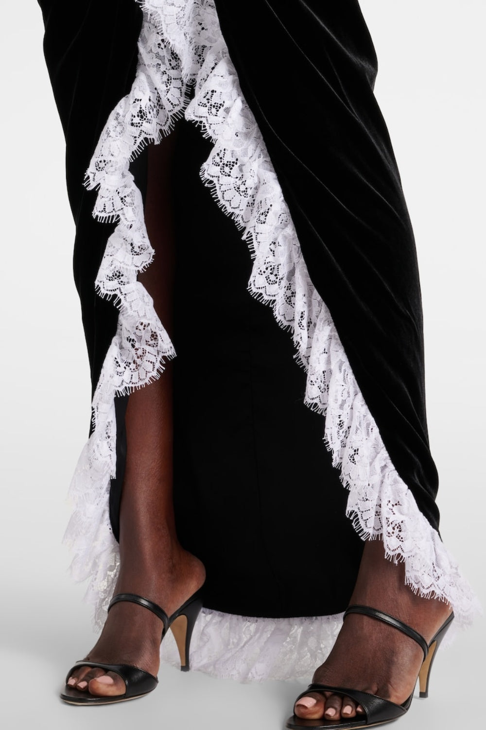 CANNIA VELVET LACE MAXI DRESS FOR FORMAL OCCASIONS