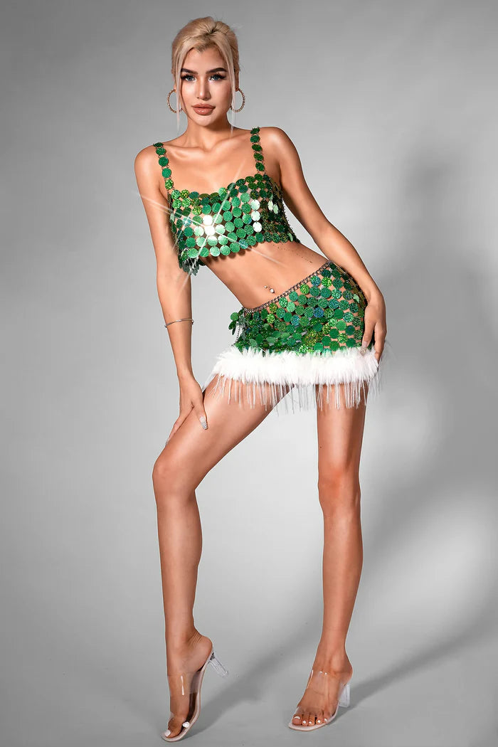BRIHANA SEQUIN BODY SUIT CHRISTMAS PARTY GLAM