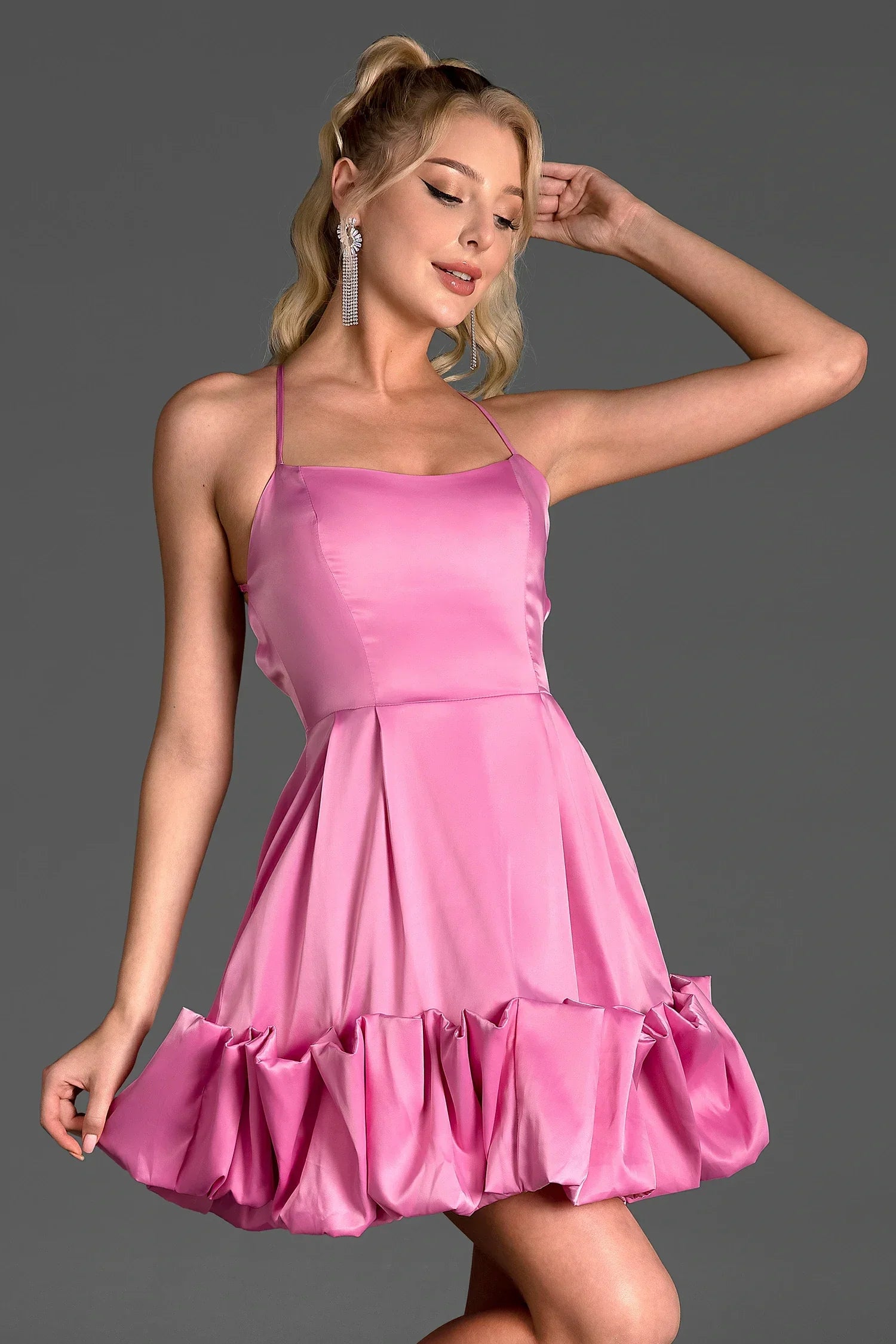 SPIRIDON RUFFLE BACKLESS MINI DRESS