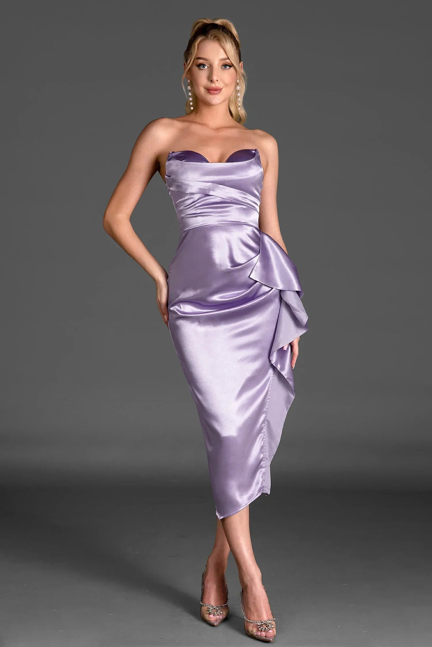 CaptureOneCatalog7296 HERAKLES STRAPLESS SATIN RUFFLE DRESS