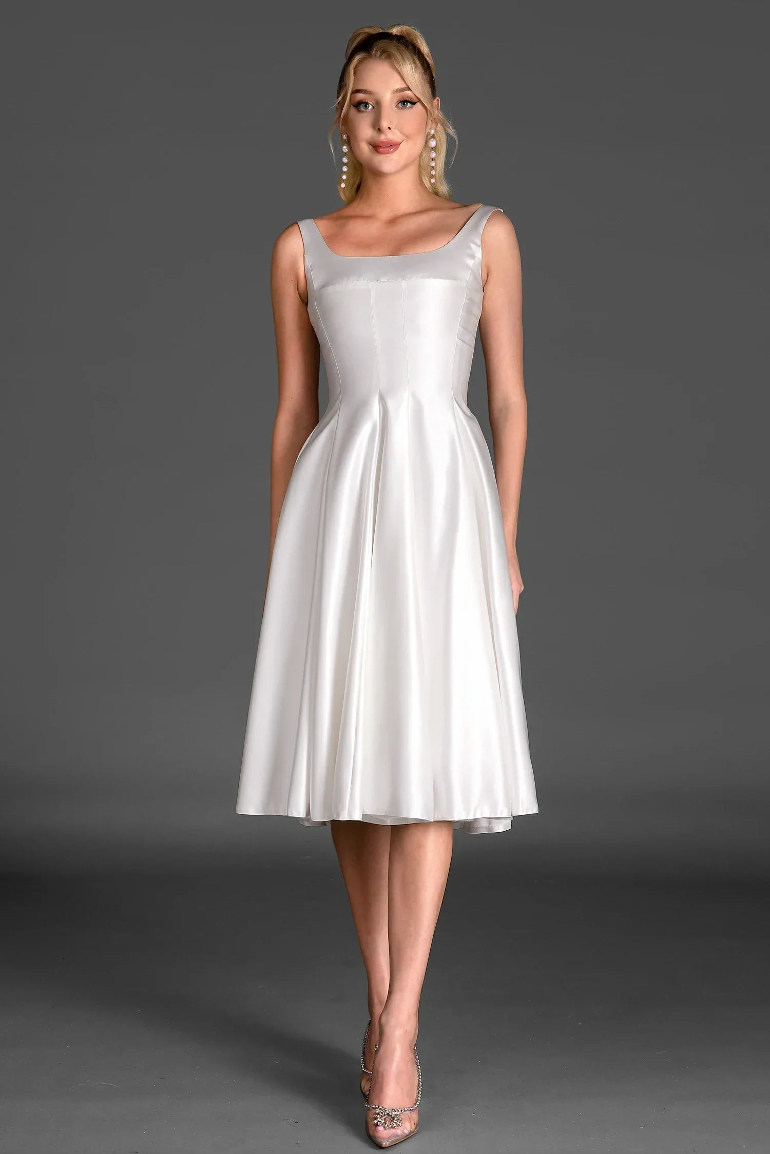 KATINA STRAP SATIN DRESS FOR WEDDING GUEST