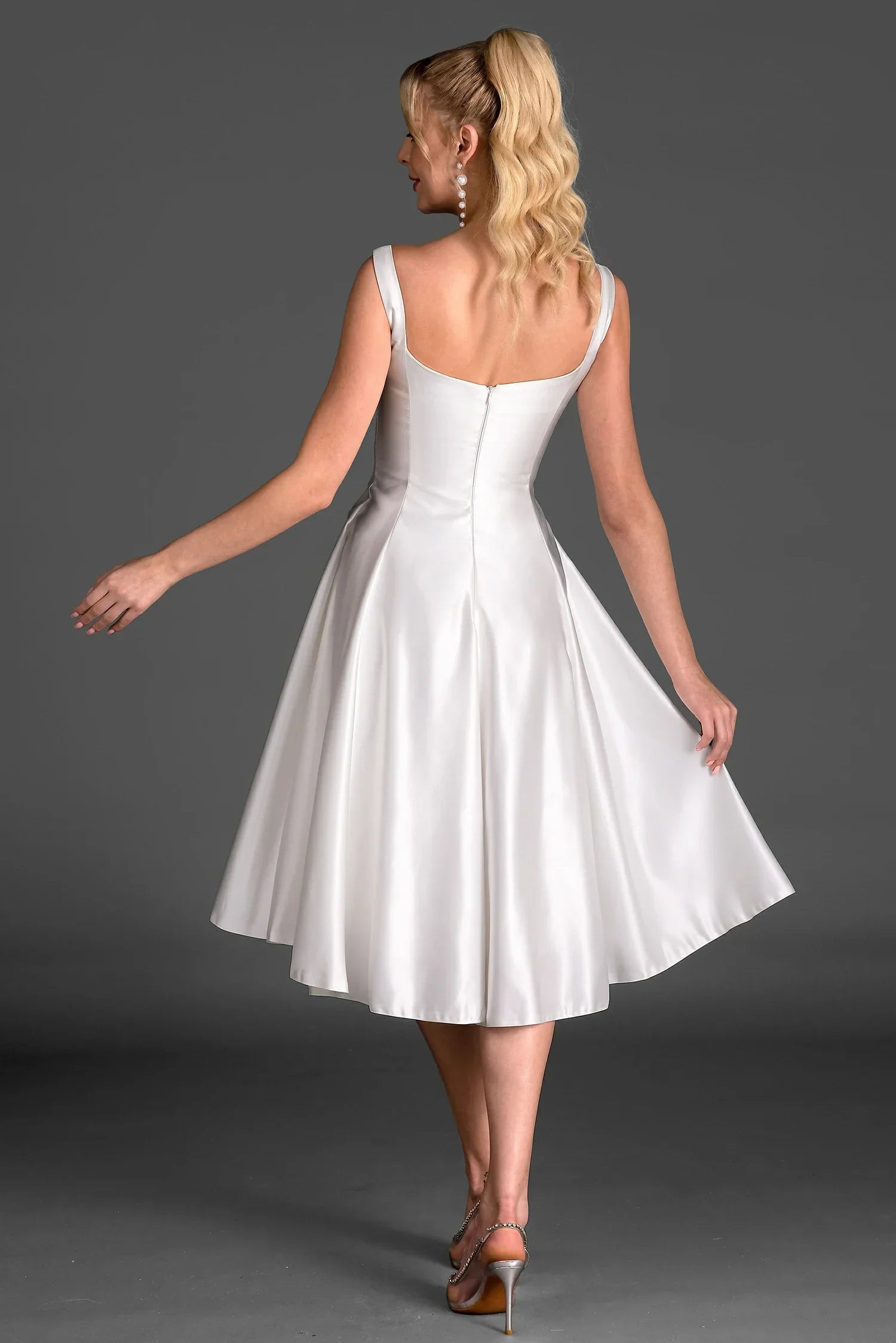 KATINA STRAP SATIN DRESS FOR WEDDING GUEST