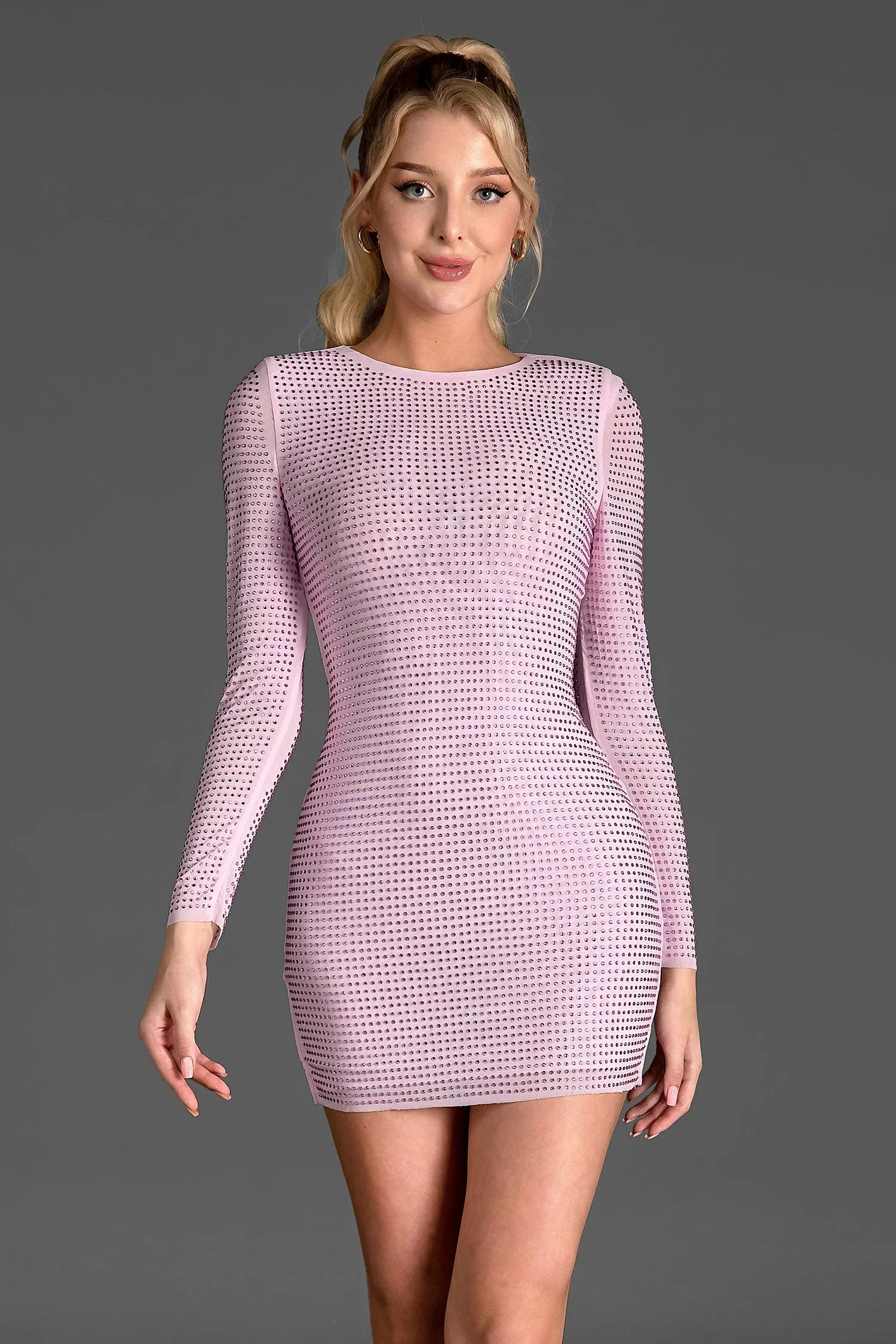 CALLOGLOU RHINESTONE MINI DRESS FOR PARTY