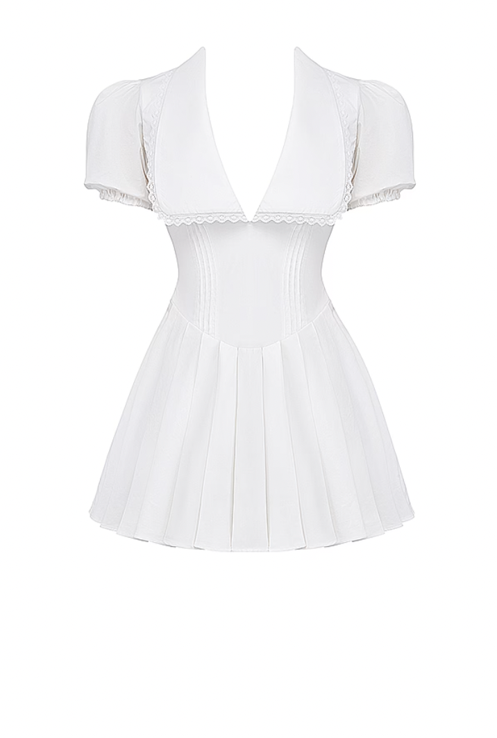 EGLANTINE PLEATED MINI DRESS FOR PARTY