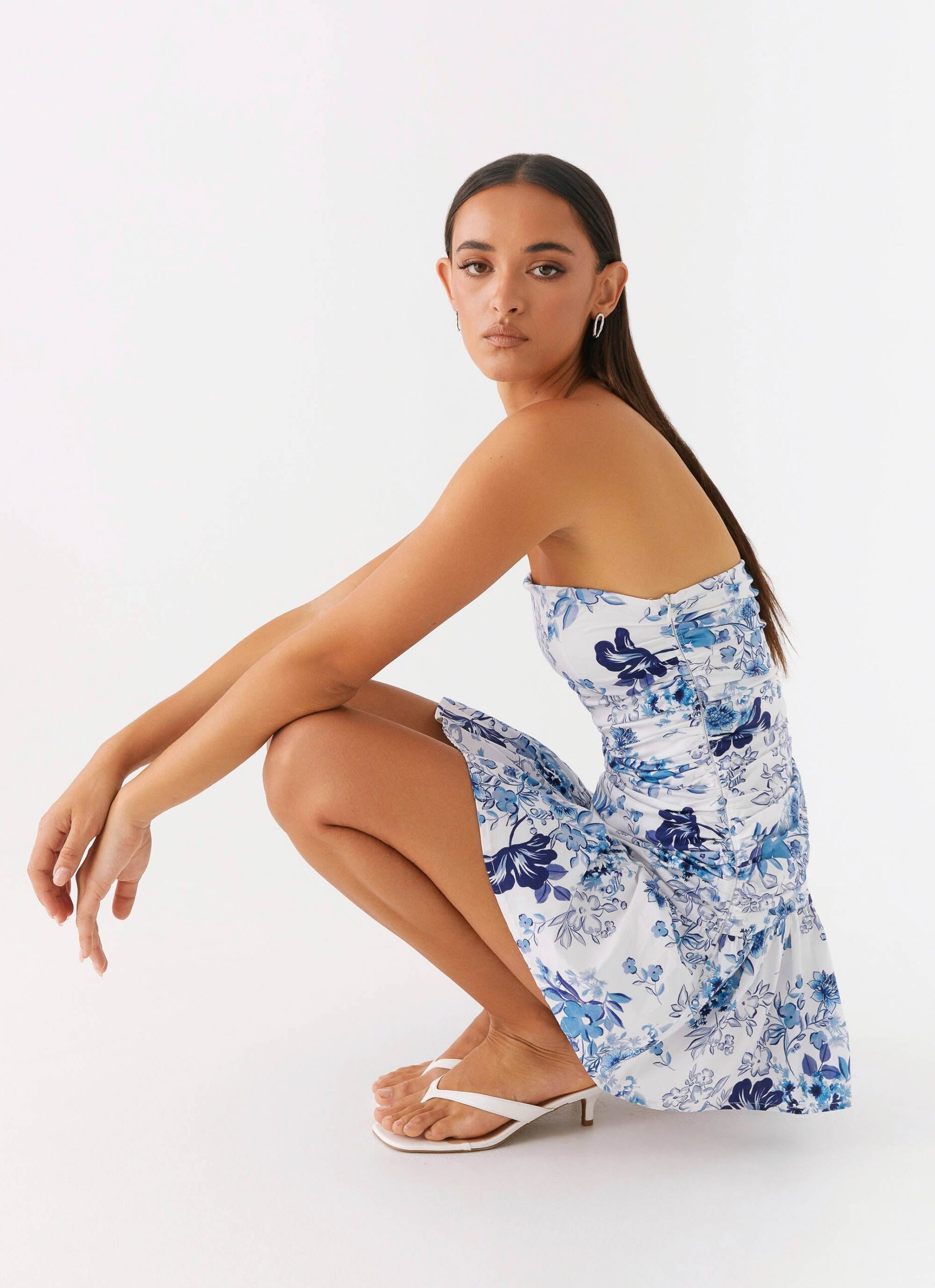 CARMEN MINI DRESS IN SERENE SKY FLORAL