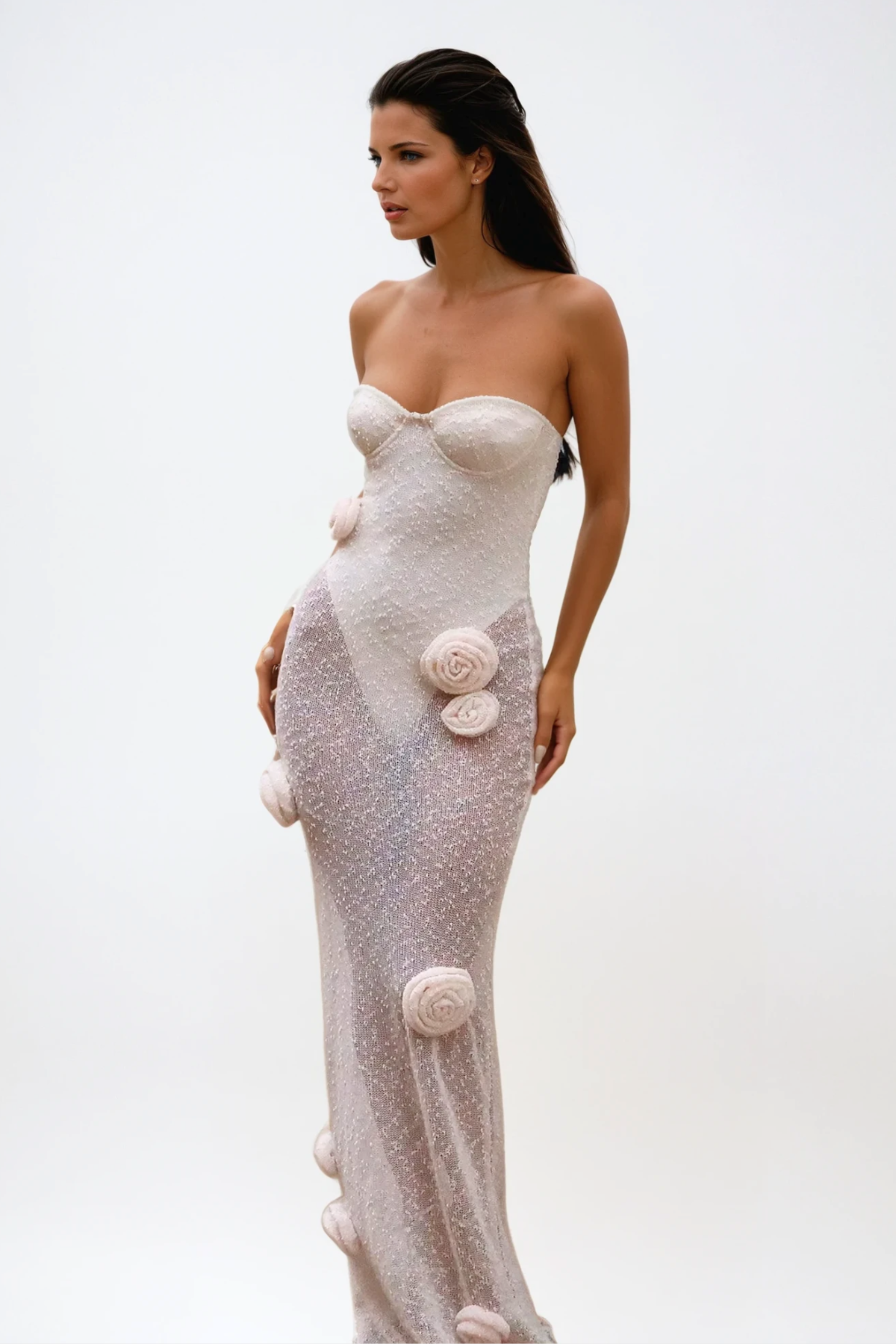 KATHERINE STRAPLESS FLORAL MAXI DRESS FOR WEDDING