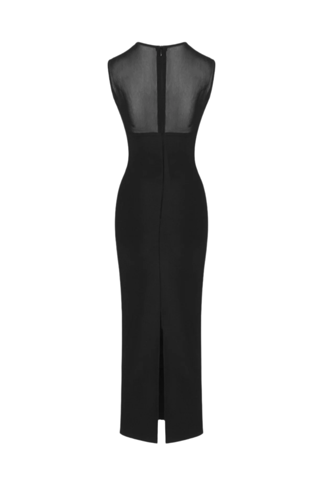 CARMINA MESH MAXI BANDAGE DRESS, BLACK