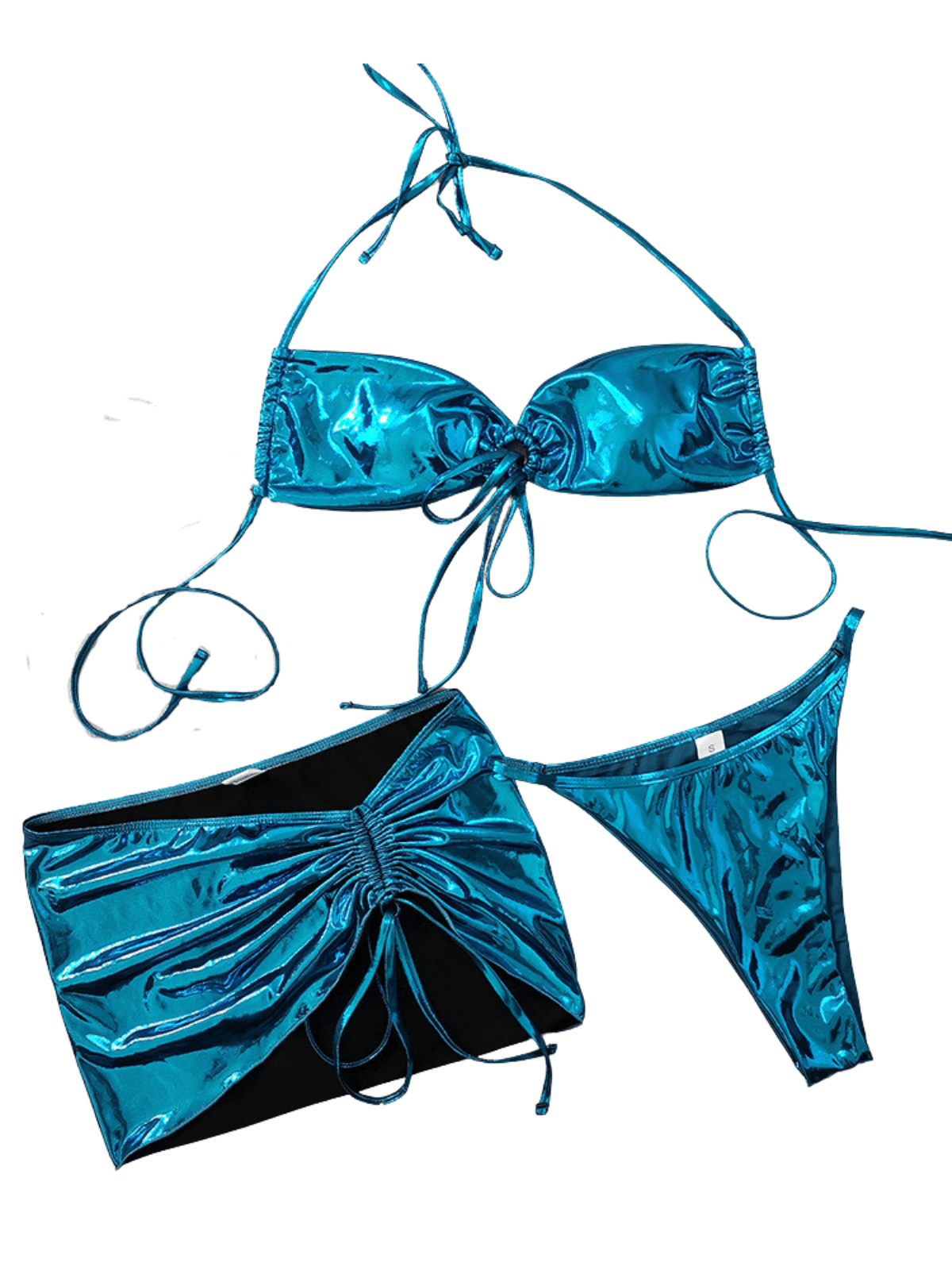 CASSIUS METALLIC LACE-UP BIKINI SET - PARTY VACATION