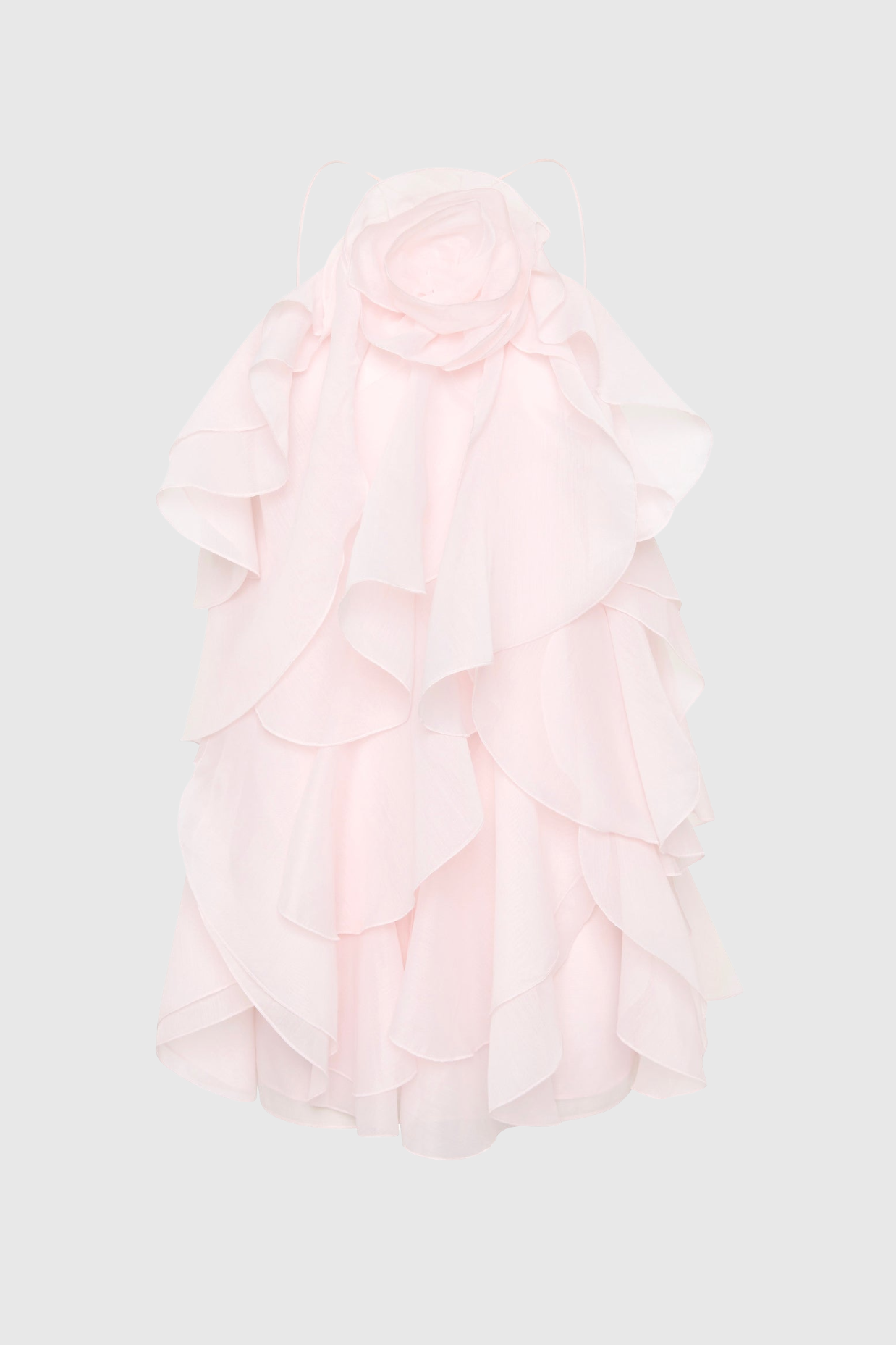 FLORAL HALTER RUFFLE MINI DRESS FOR PARTIES