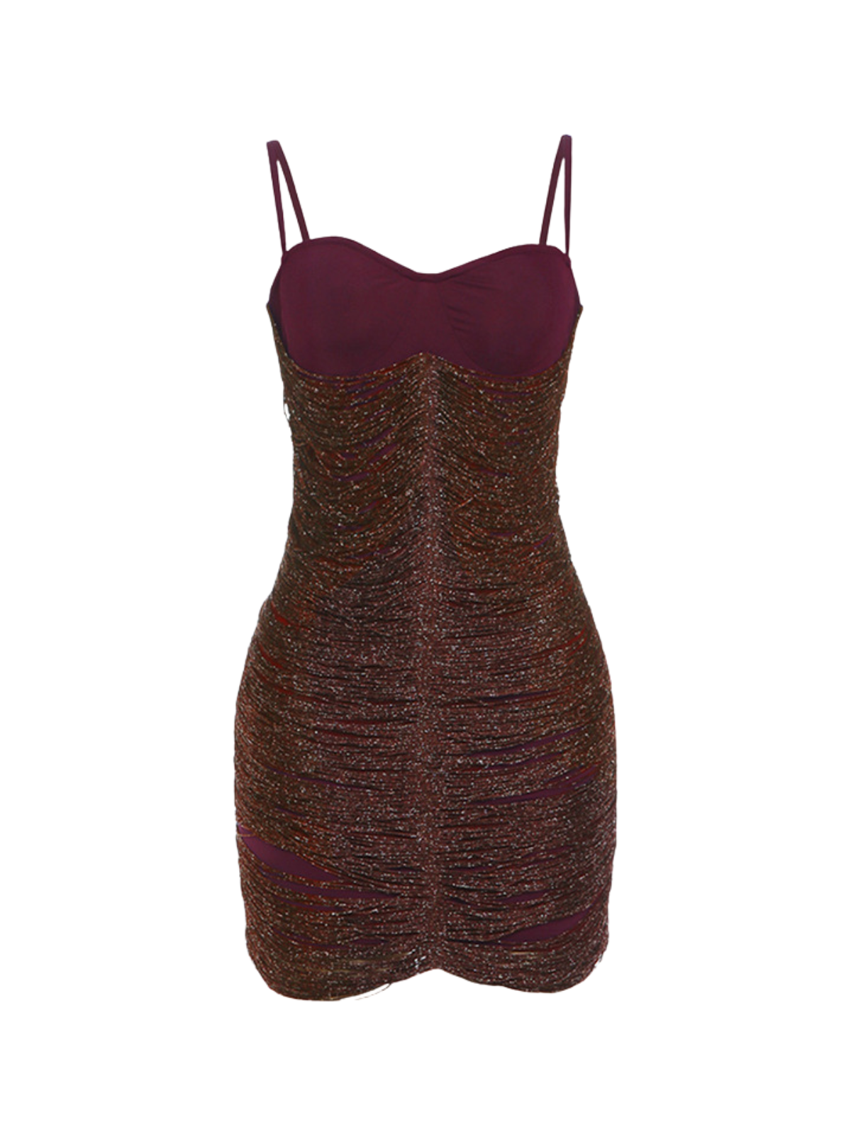 JOANNA RED GLITTER FRINGE MINI DRESS