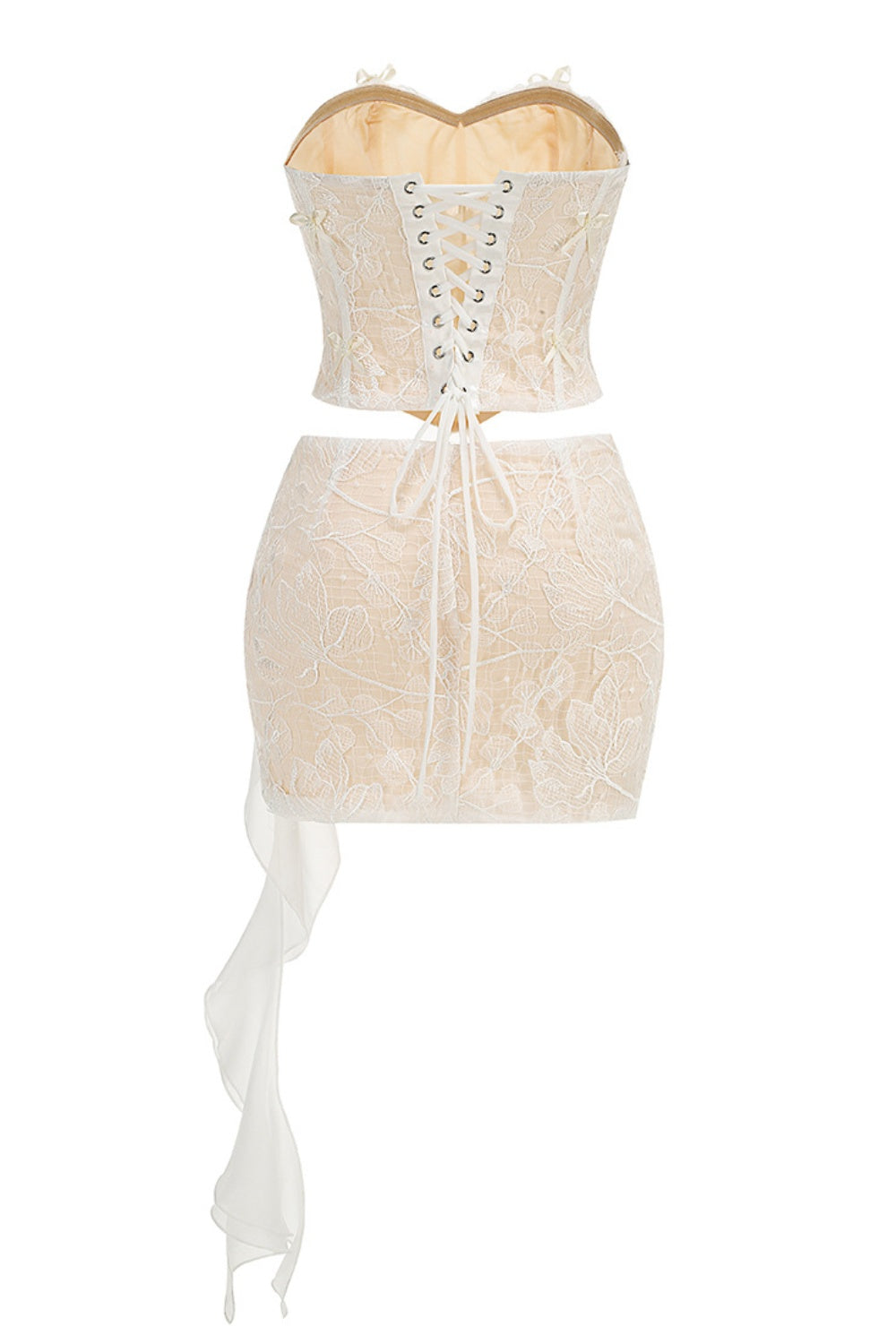 CHARLOTTE LACE CORSET SET, VINTAGE WEDDING BUSTIER