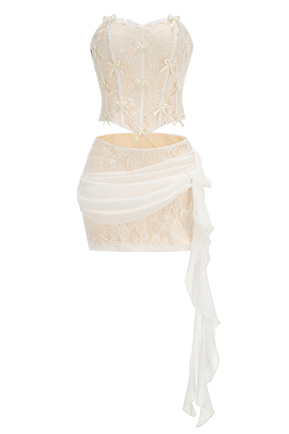 CHARLOTTE LACE CORSET SET, VINTAGE WEDDING BUSTIER