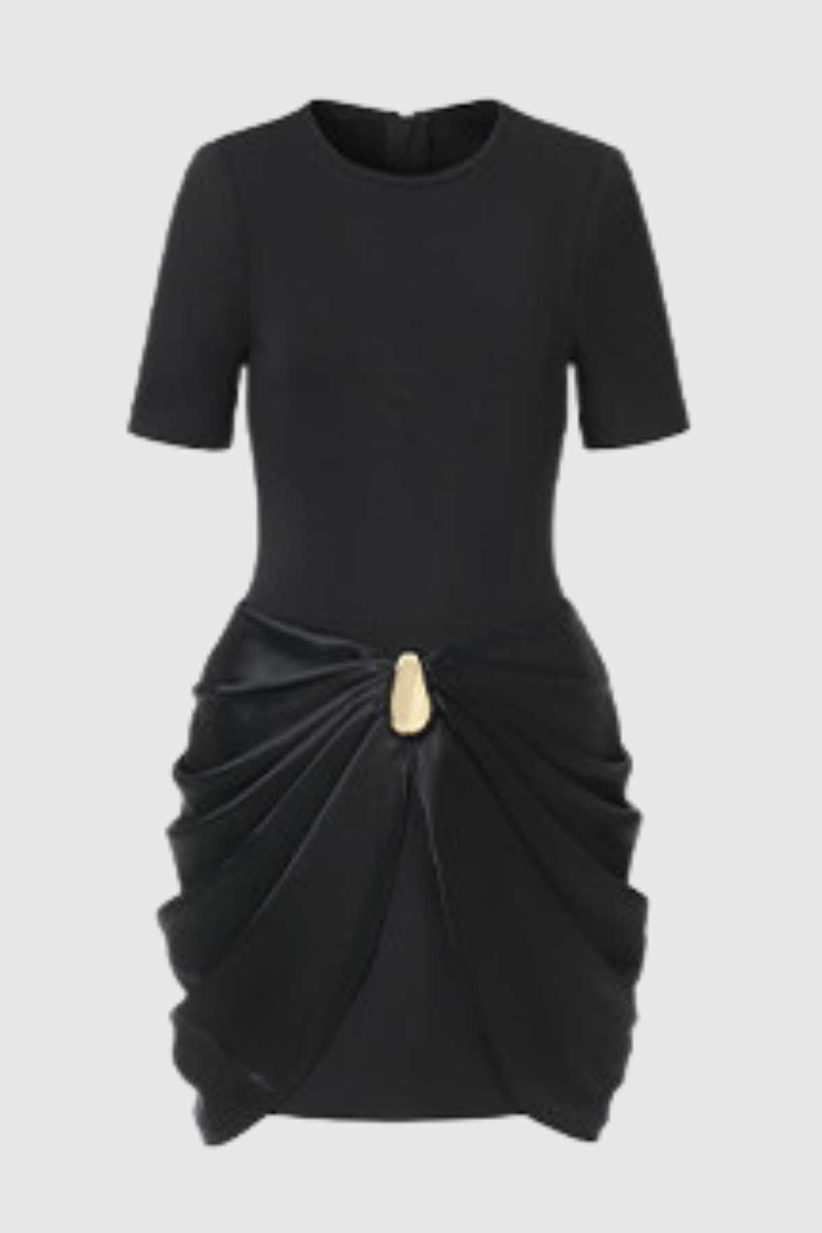 ChatriaMetalDrapedMiniDress-Black1 CHATRIA METAL MINI DRESS - BLACK