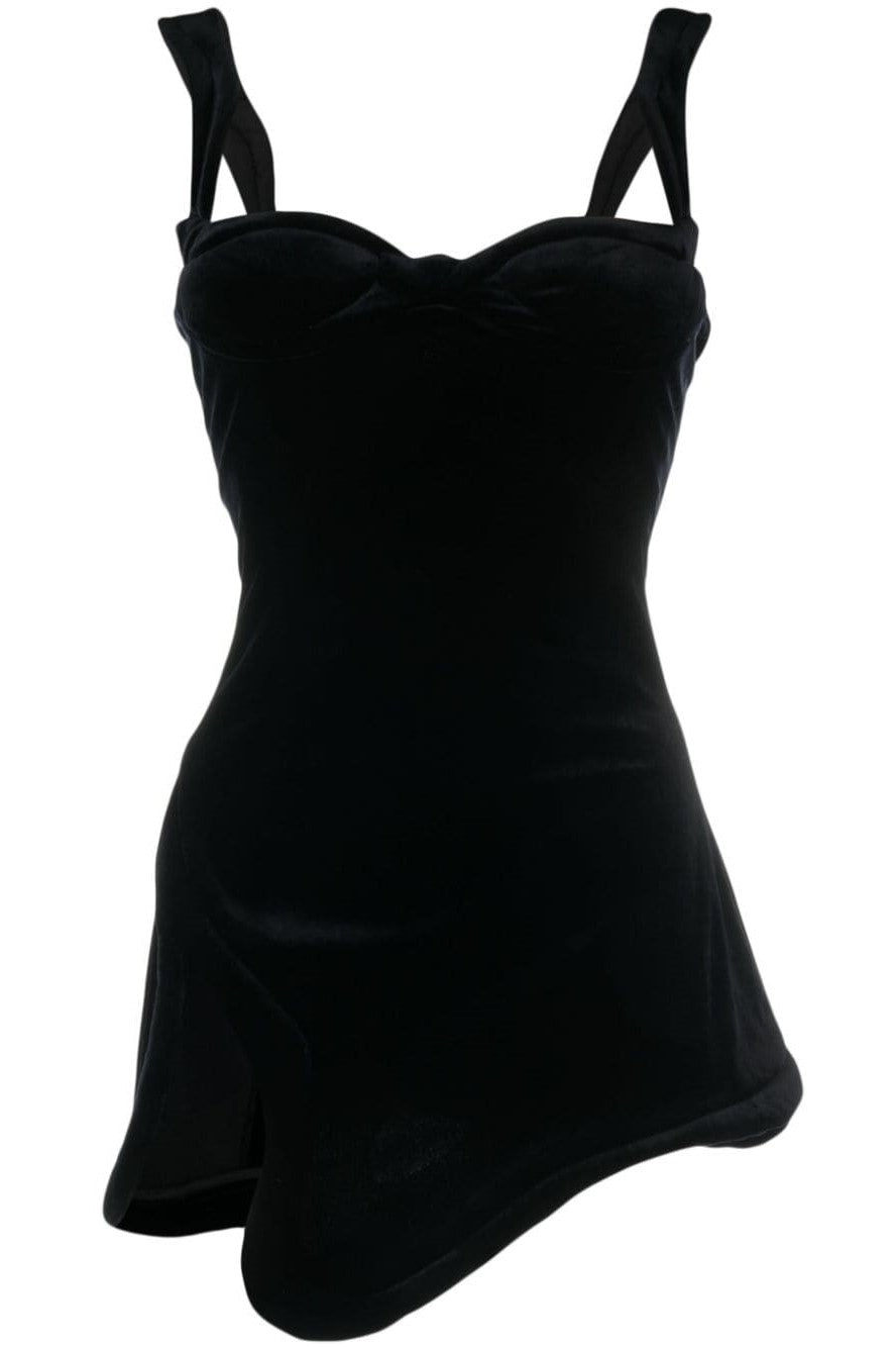 CHELSEA ASYMMETRIC SWEETHEART MINI DRESS