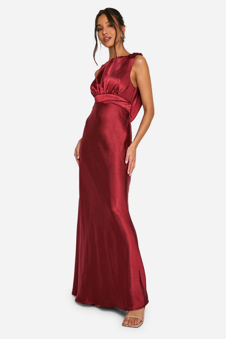 SATIN COWL BACK MAXI DRESS FOR EVENING