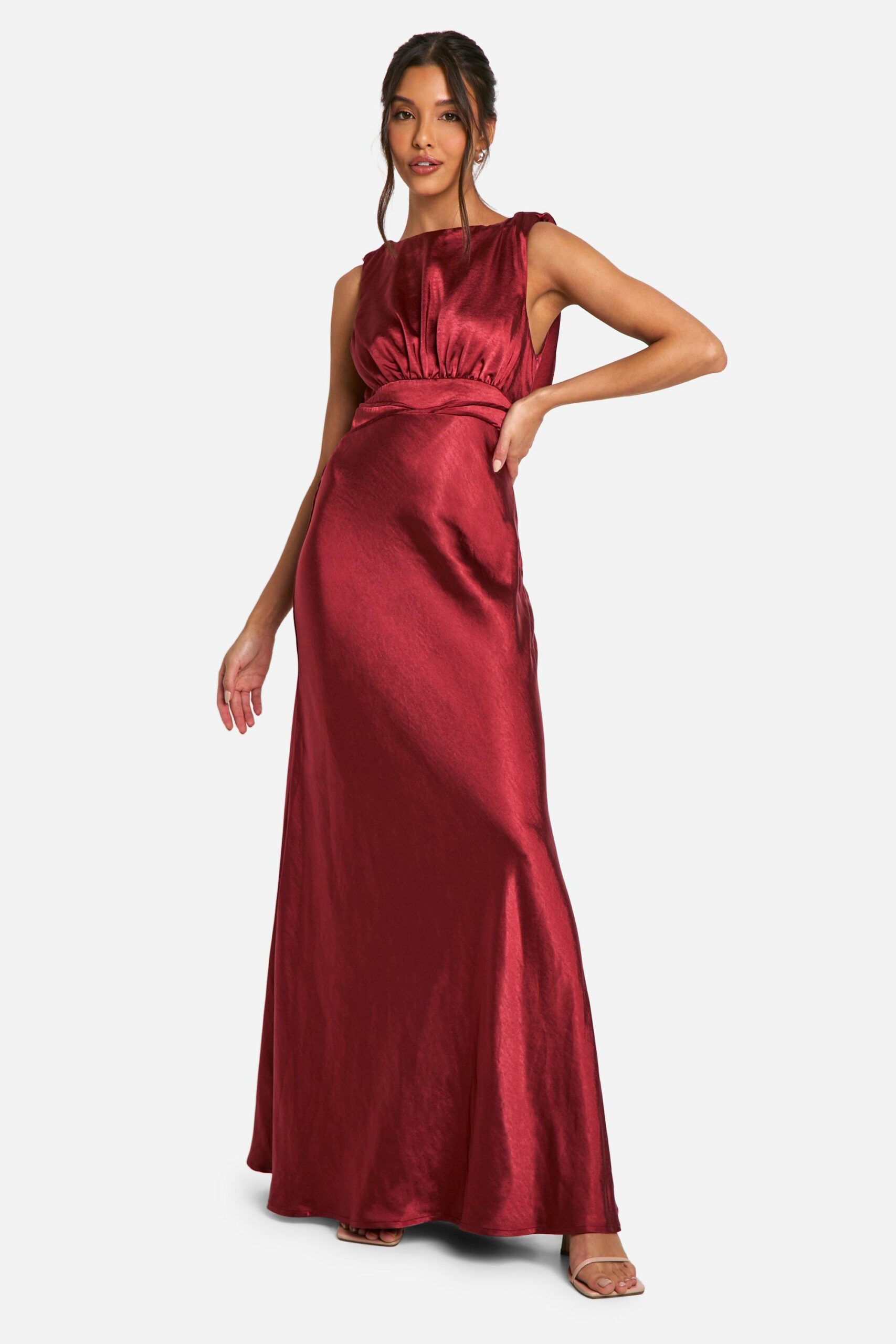 SATIN COWL BACK MAXI DRESS FOR EVENING