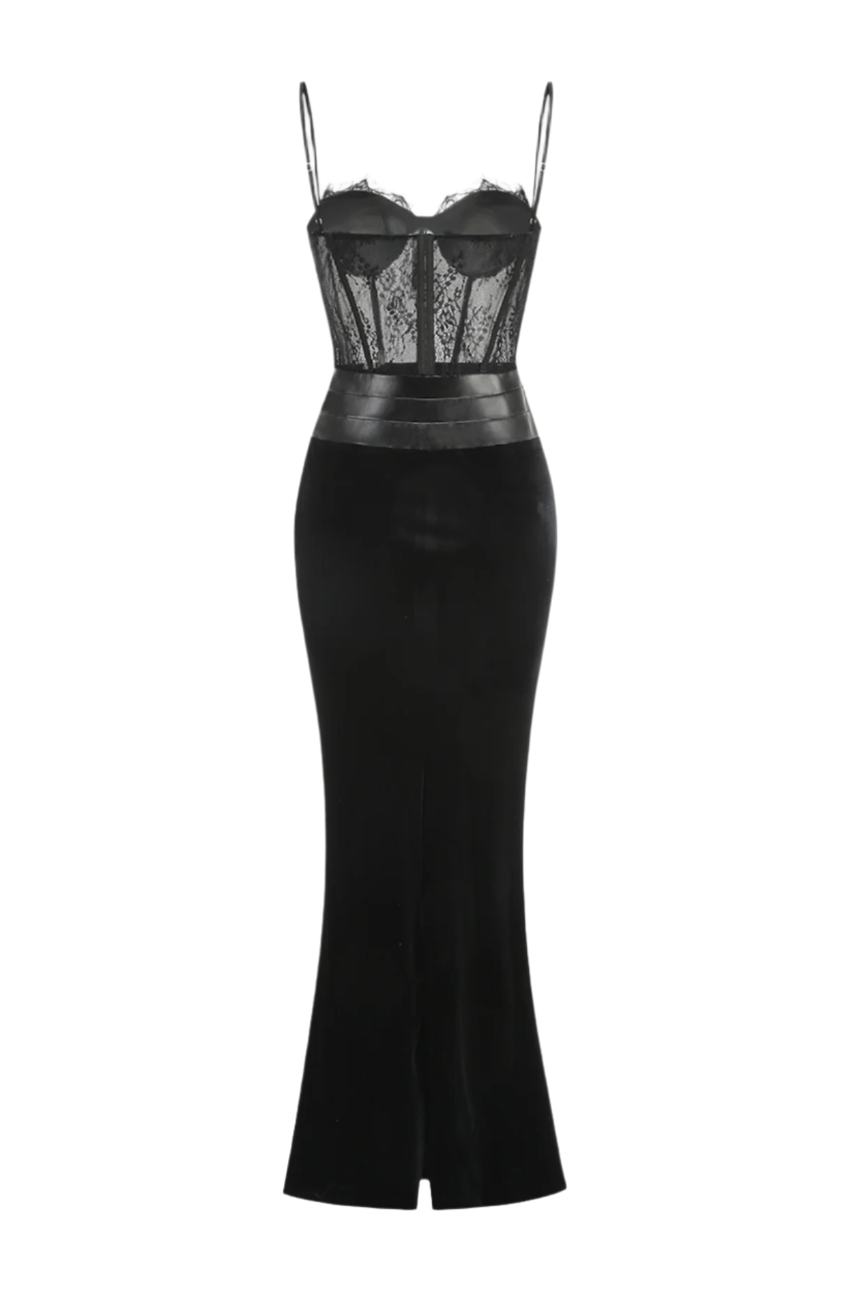 LACE CORSET VELVET MAXI DRESS FOR EVENING