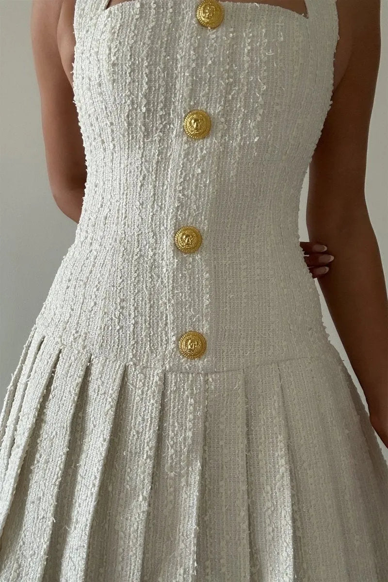 CHRISTINE TWEED HALTERNECK MINI DRESS