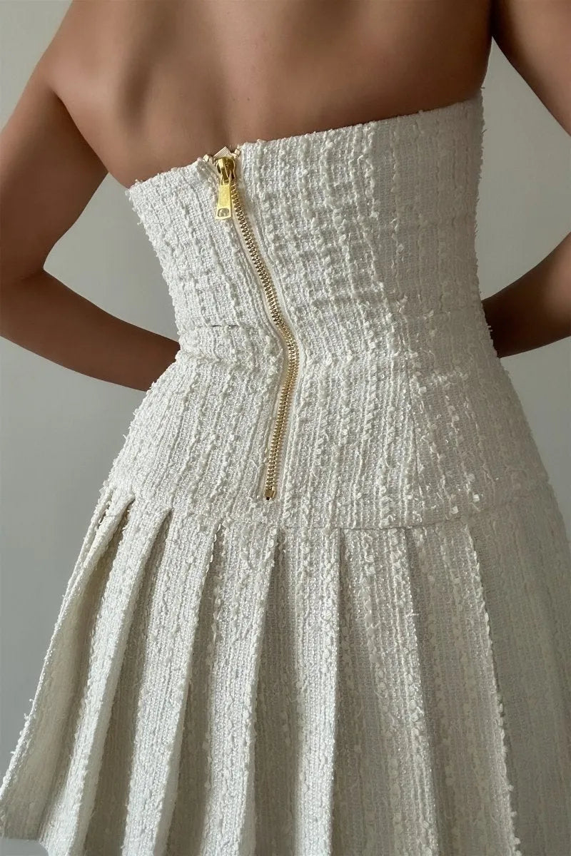 CHRISTINE TWEED HALTERNECK MINI DRESS