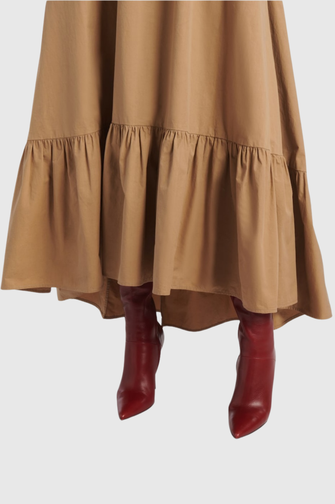 CLARRISA RUFFLED STRAPLESS MAXI DRESS FOR EVENING