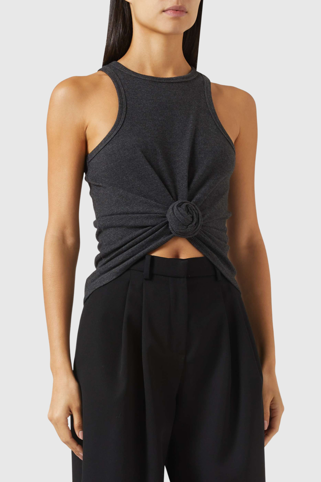 CLAUDAS KNOT TANK TOP GREY CASUAL SUMMER