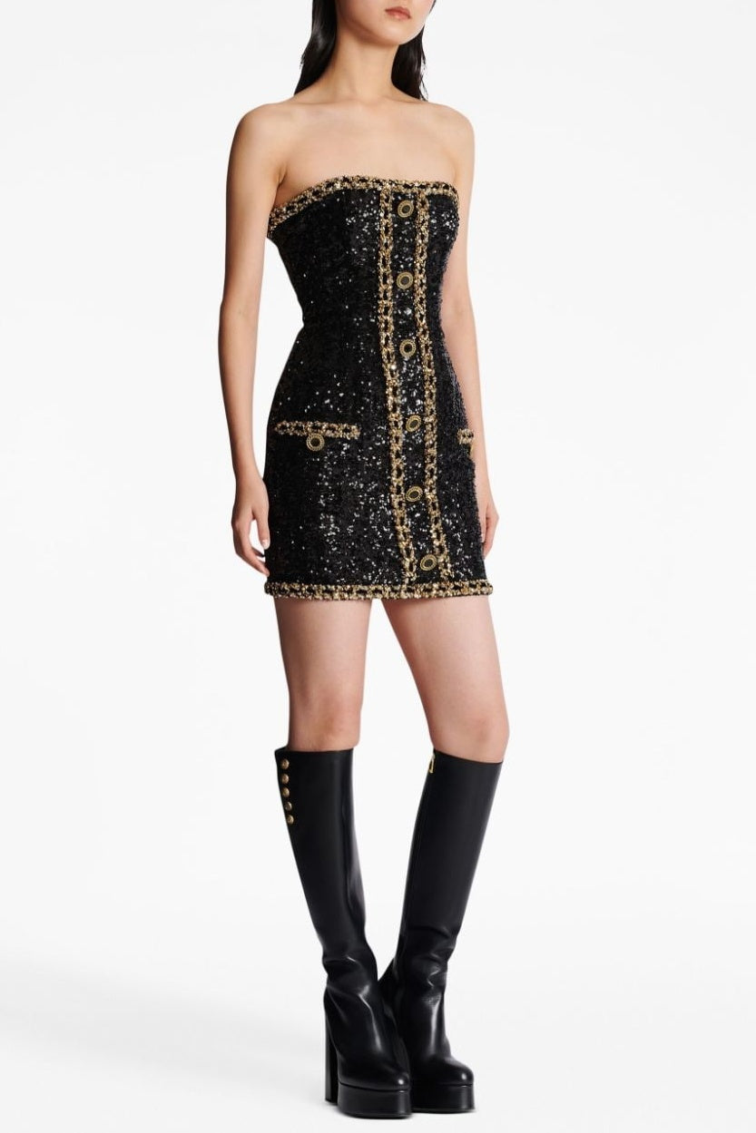CLEO SEQUIN STRAPLESS MINI DRESS FOR PARTY