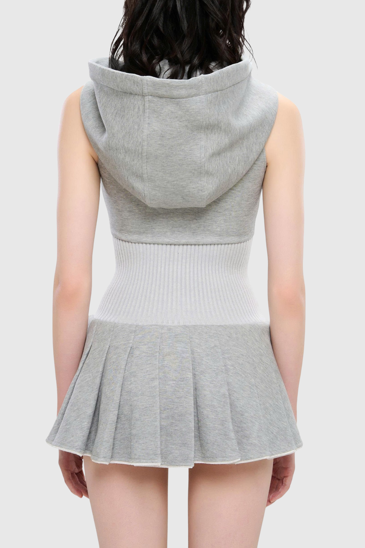 CLIFFA SLEEVELESS KNIT MINI DRESS GREY CASUAL