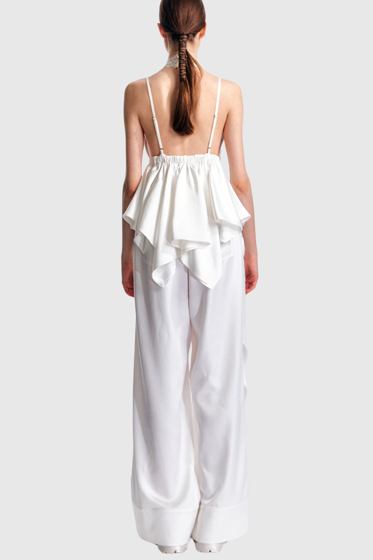 CALIXTO BOW RUCHED TOP WHITE WEDDING GUEST