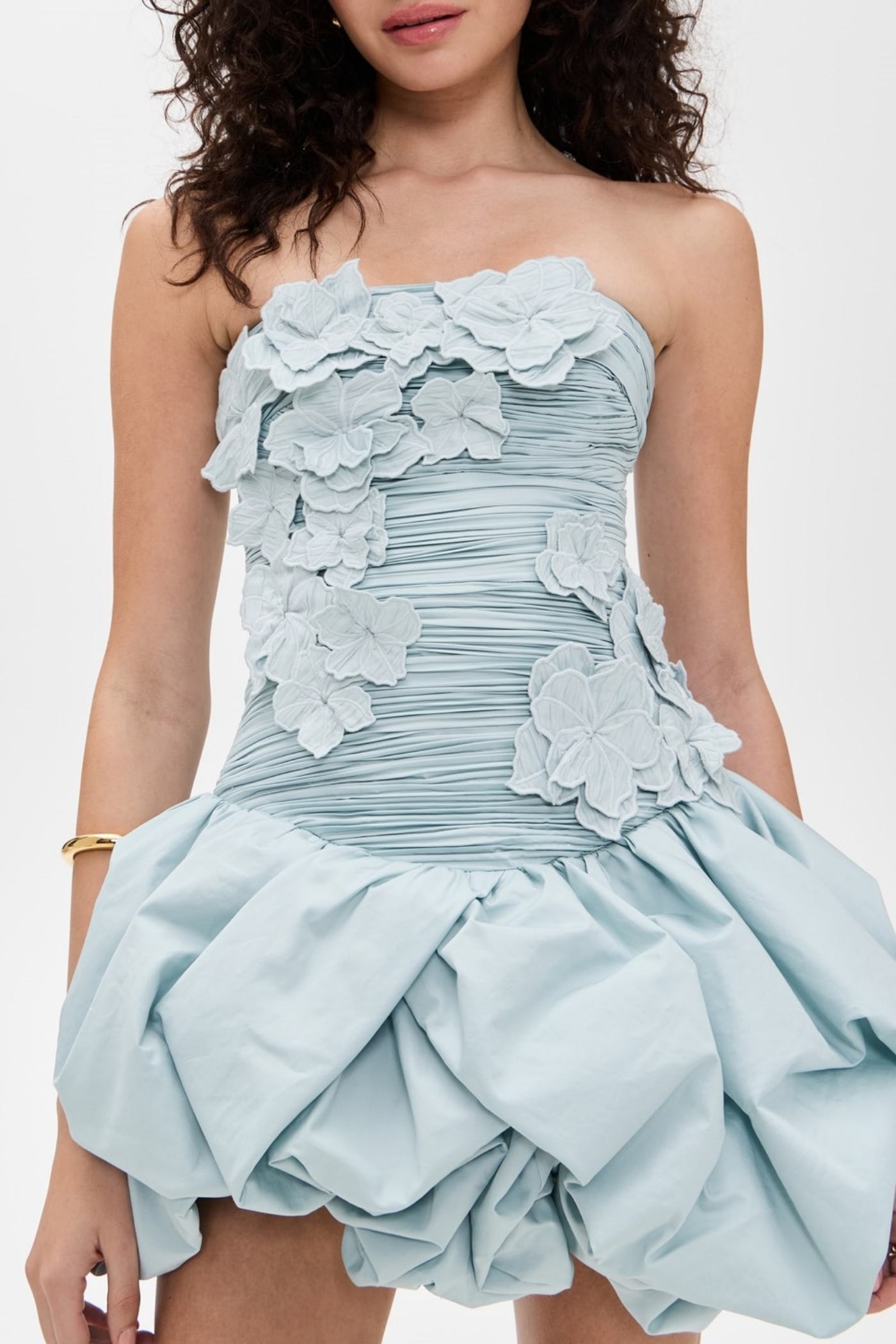 COLEKA FLORAL STRAPLESS MINI DRESS FOR PARTIES