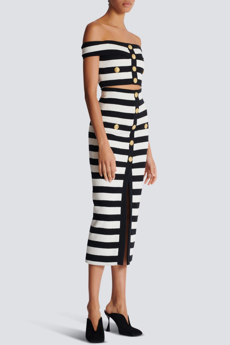 CORALINE STRIPED OFF-SHOULDER BANDAGE SET