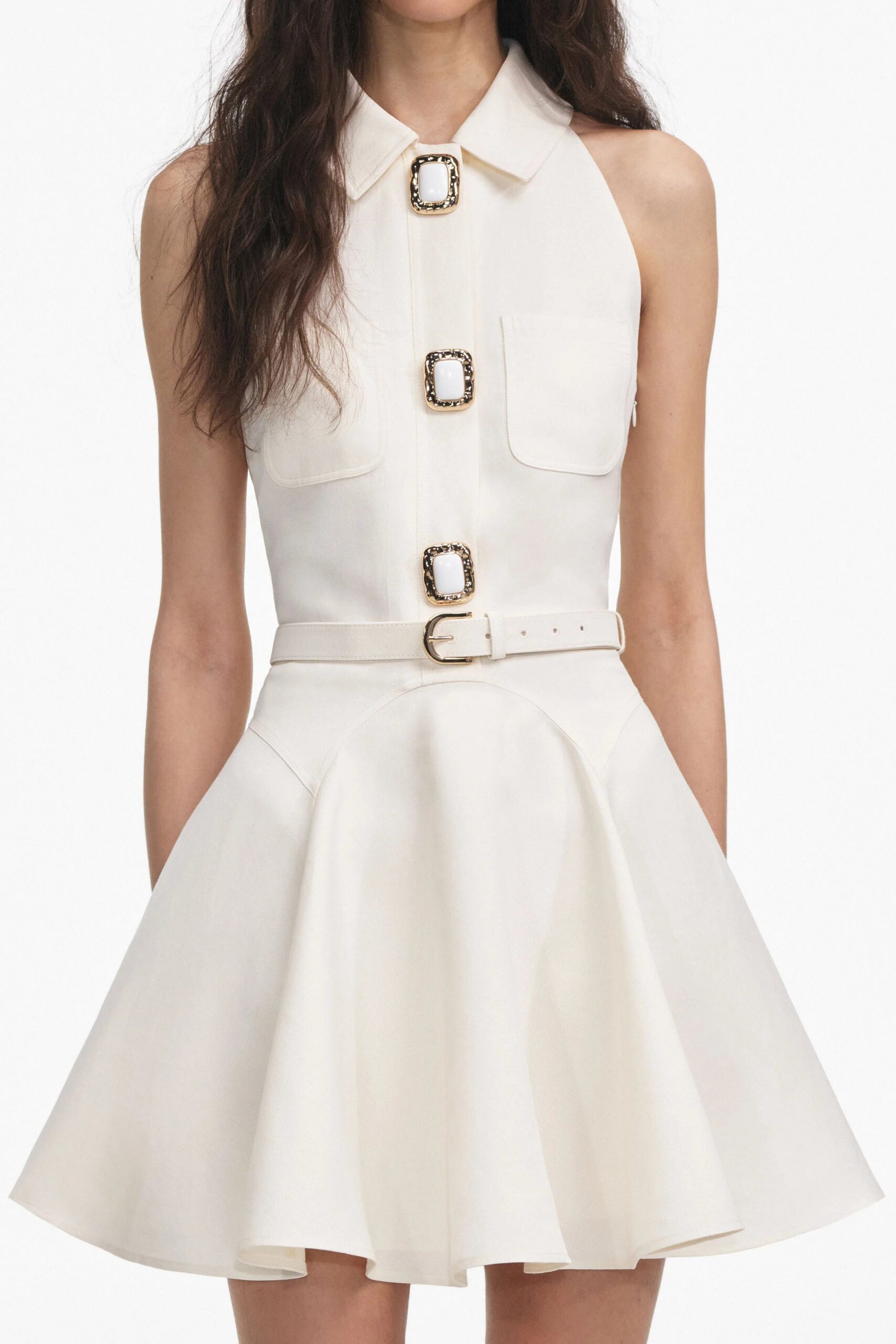 CREAM LINEN MINI DRESS, CASUAL SUMMER OCCASION